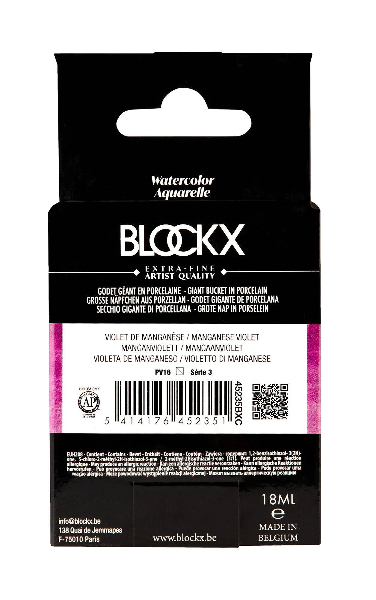 Blockx Aquarellfarbe, Manganviolett - Großer Napf 18ml - Manganviolett 45235BXC