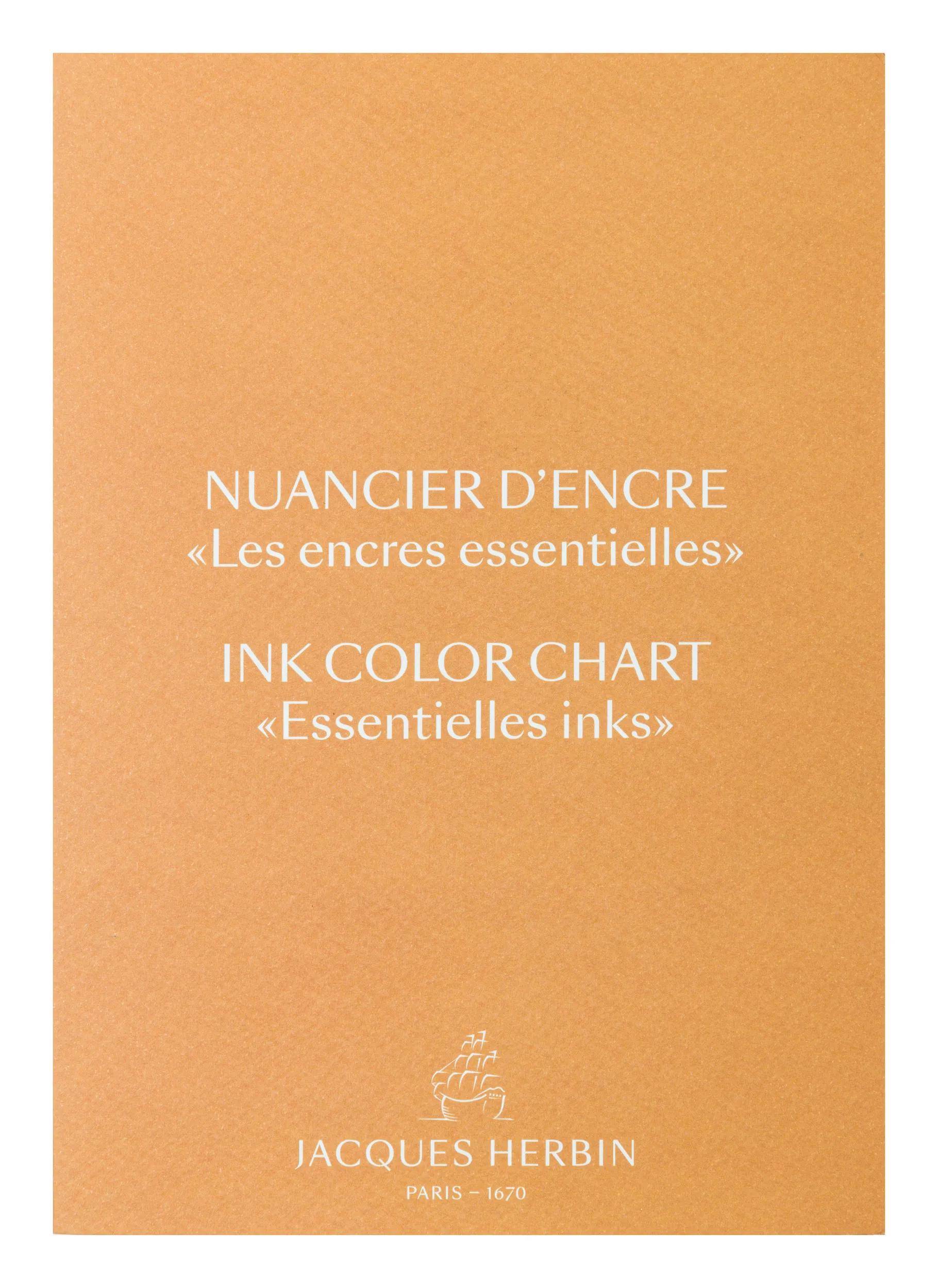 Jacques Herbin Farbkarte, 10 Tinten der Serie Prestige 13JT