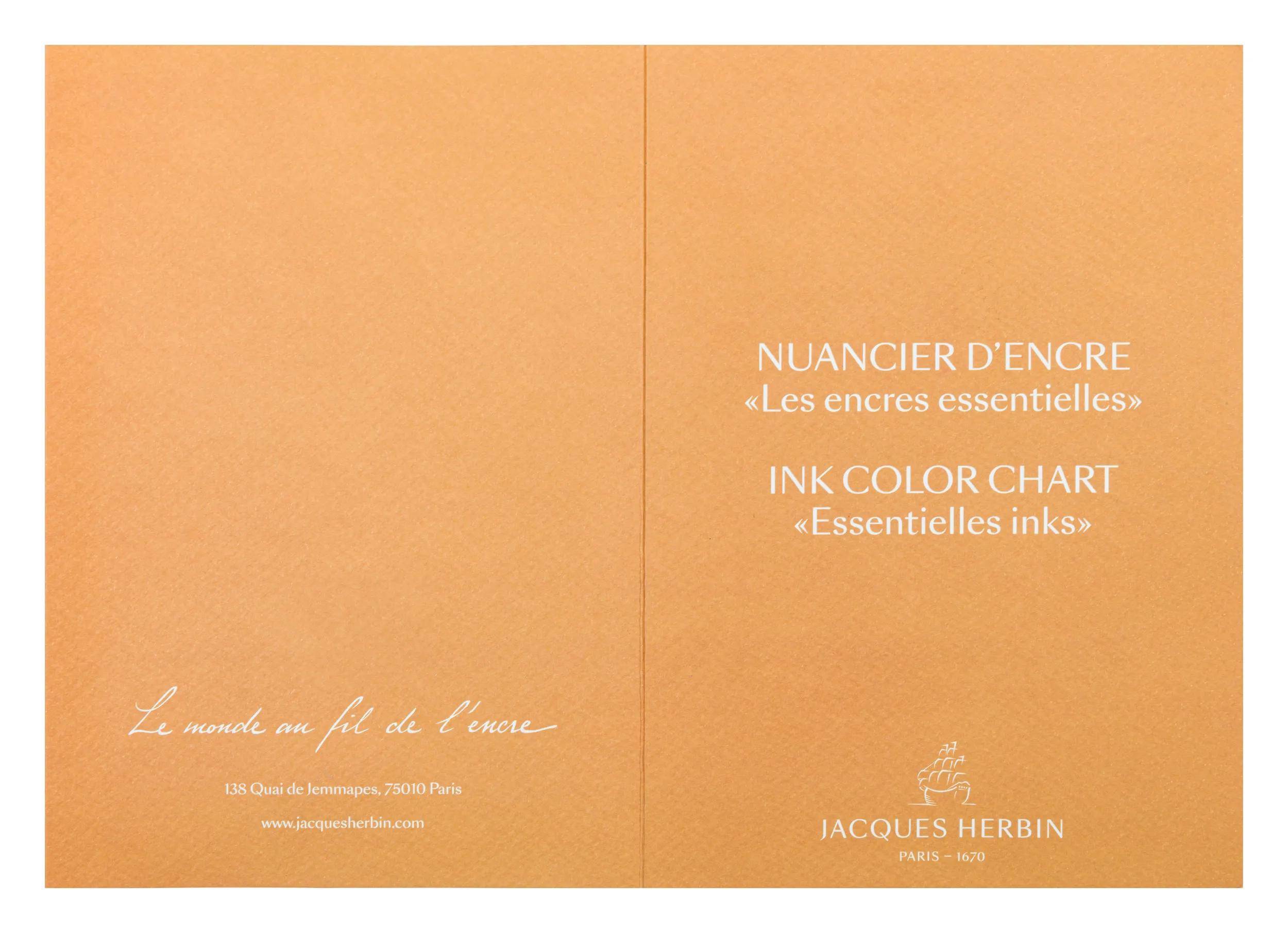 Jacques Herbin Farbkarte, 10 Tinten der Serie Prestige 13JT
