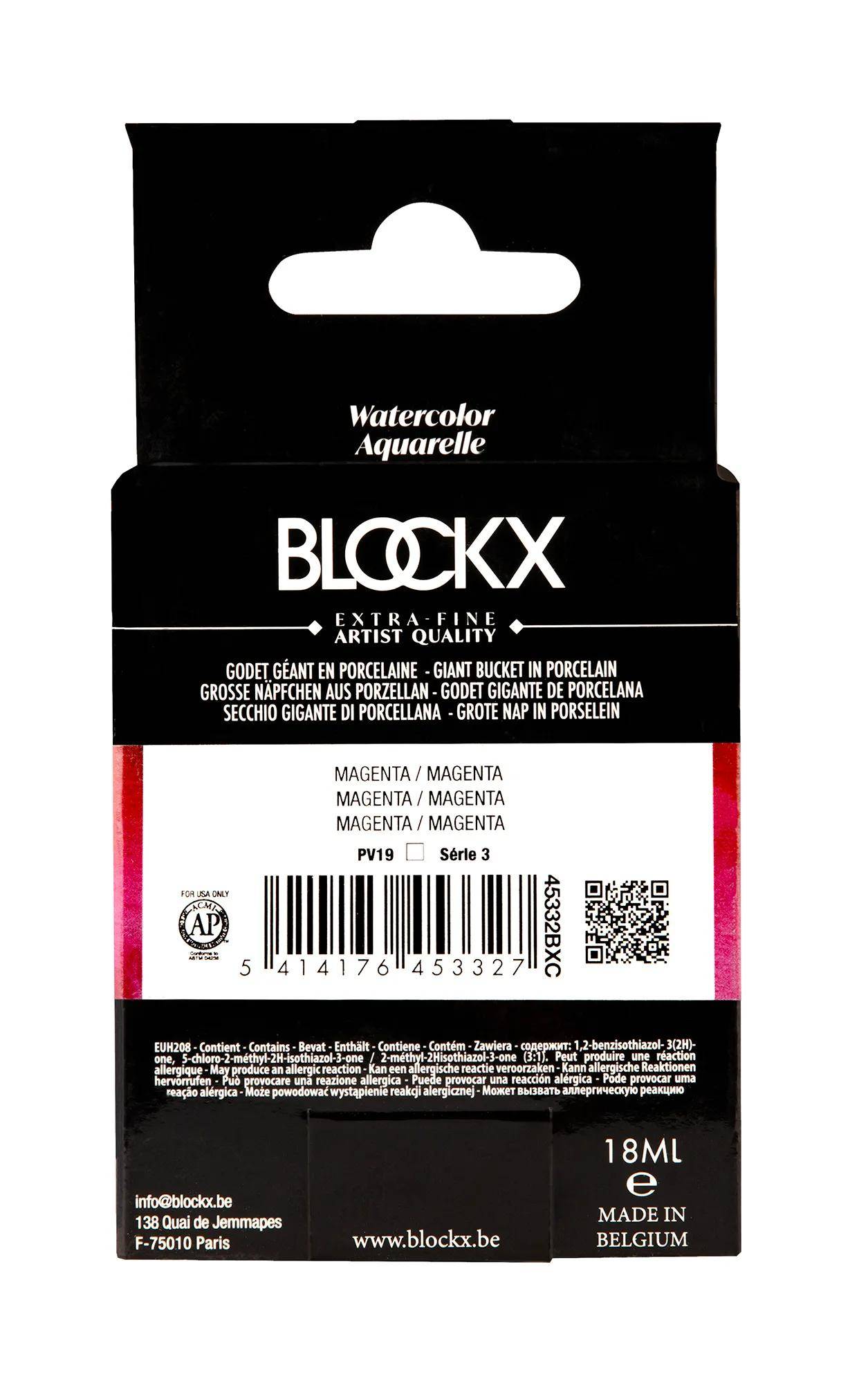 Blockx Aquarellfarbe, Magenta - Großer Napf 18ml - Magenta| 45332BXC