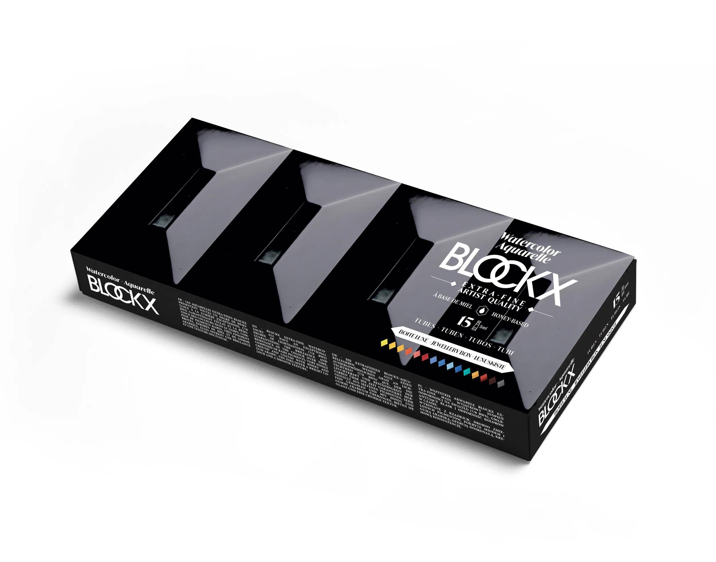 Blockx Aquarellfarben, Zierkasten mit 15 Tuben 5ml 43515BXC