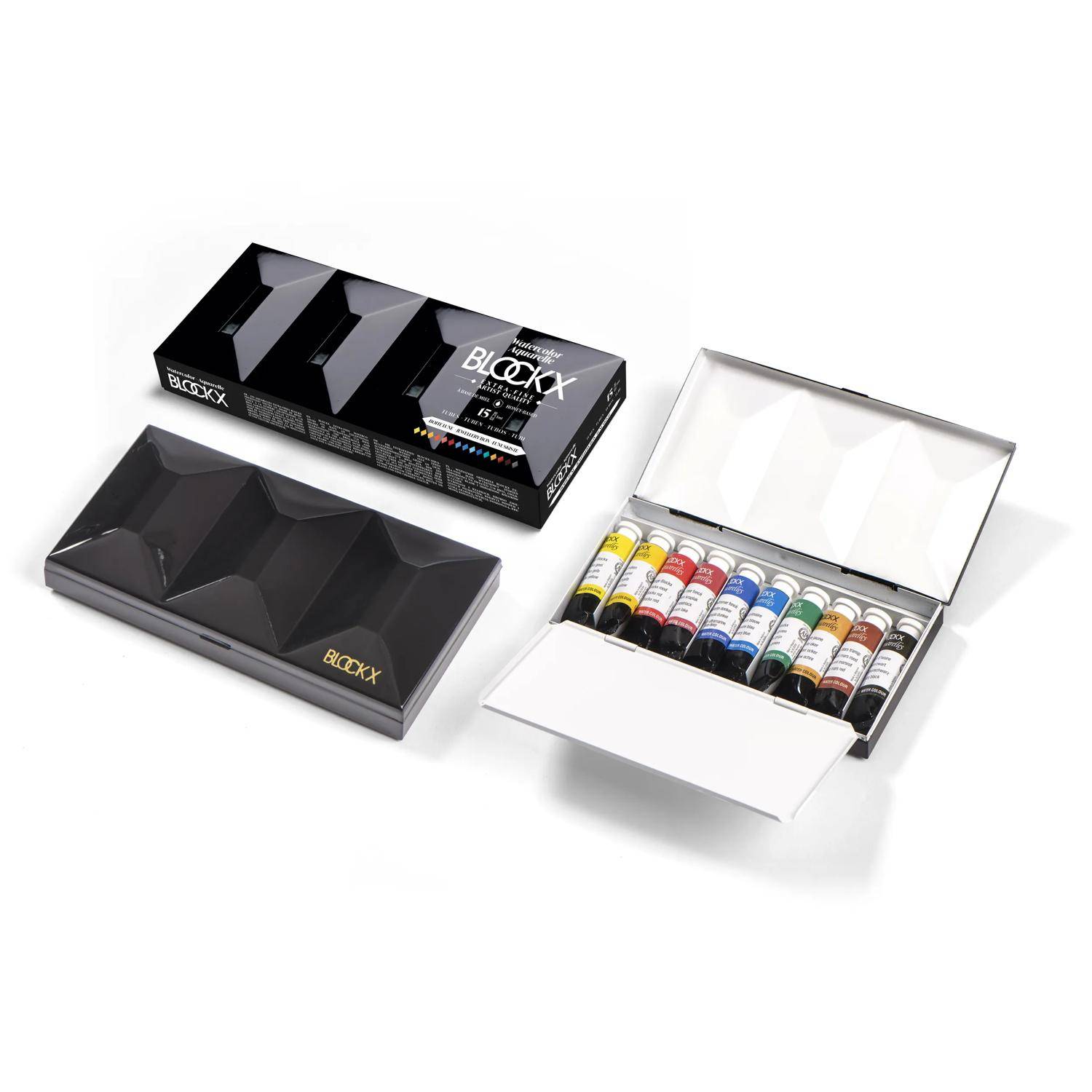 Blockx Aquarellfarben, Zierkasten mit 15 Tuben 5ml 43515BXC
