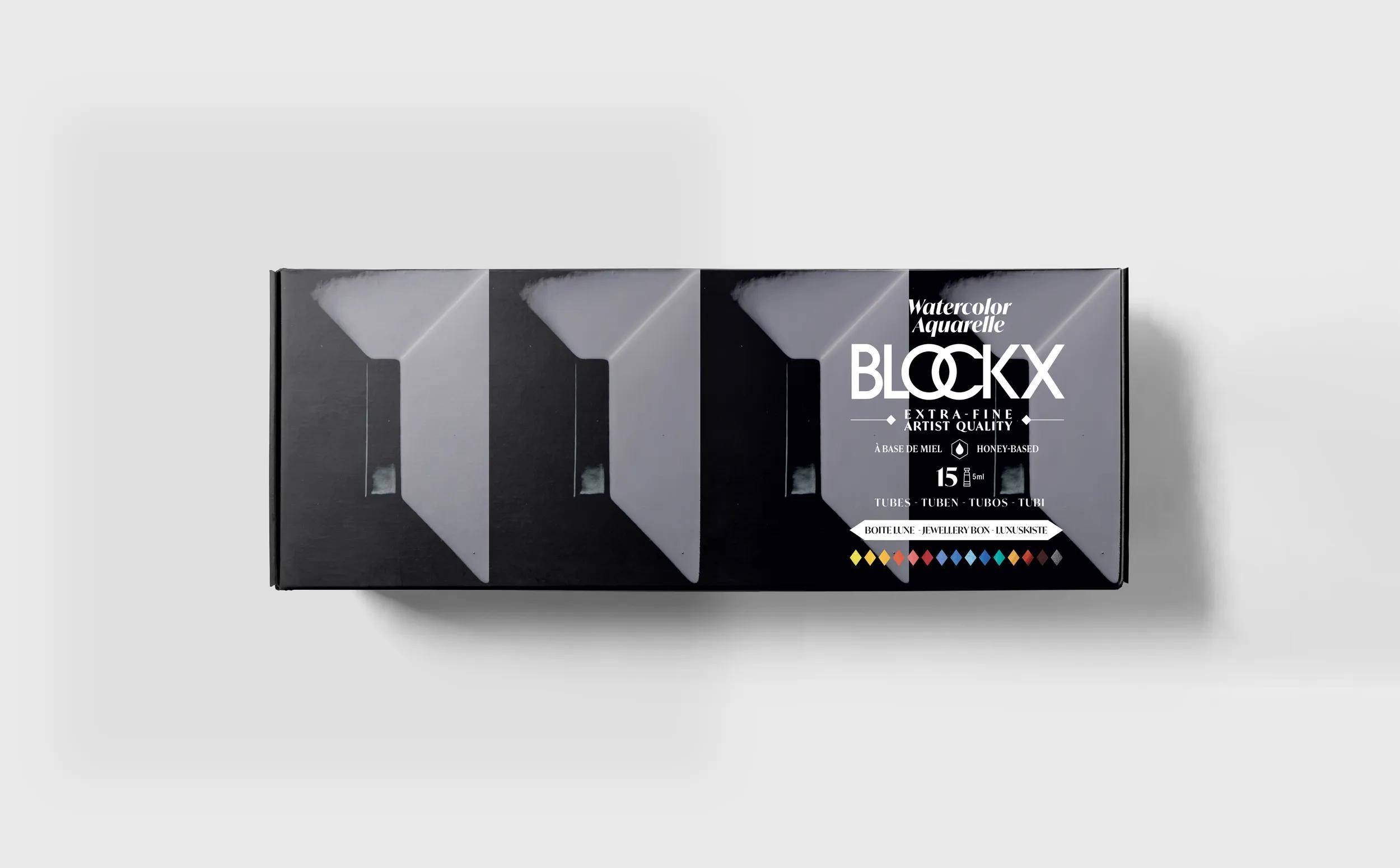 Blockx Aquarellfarben, Zierkasten mit 15 Tuben 5ml 43515BXC