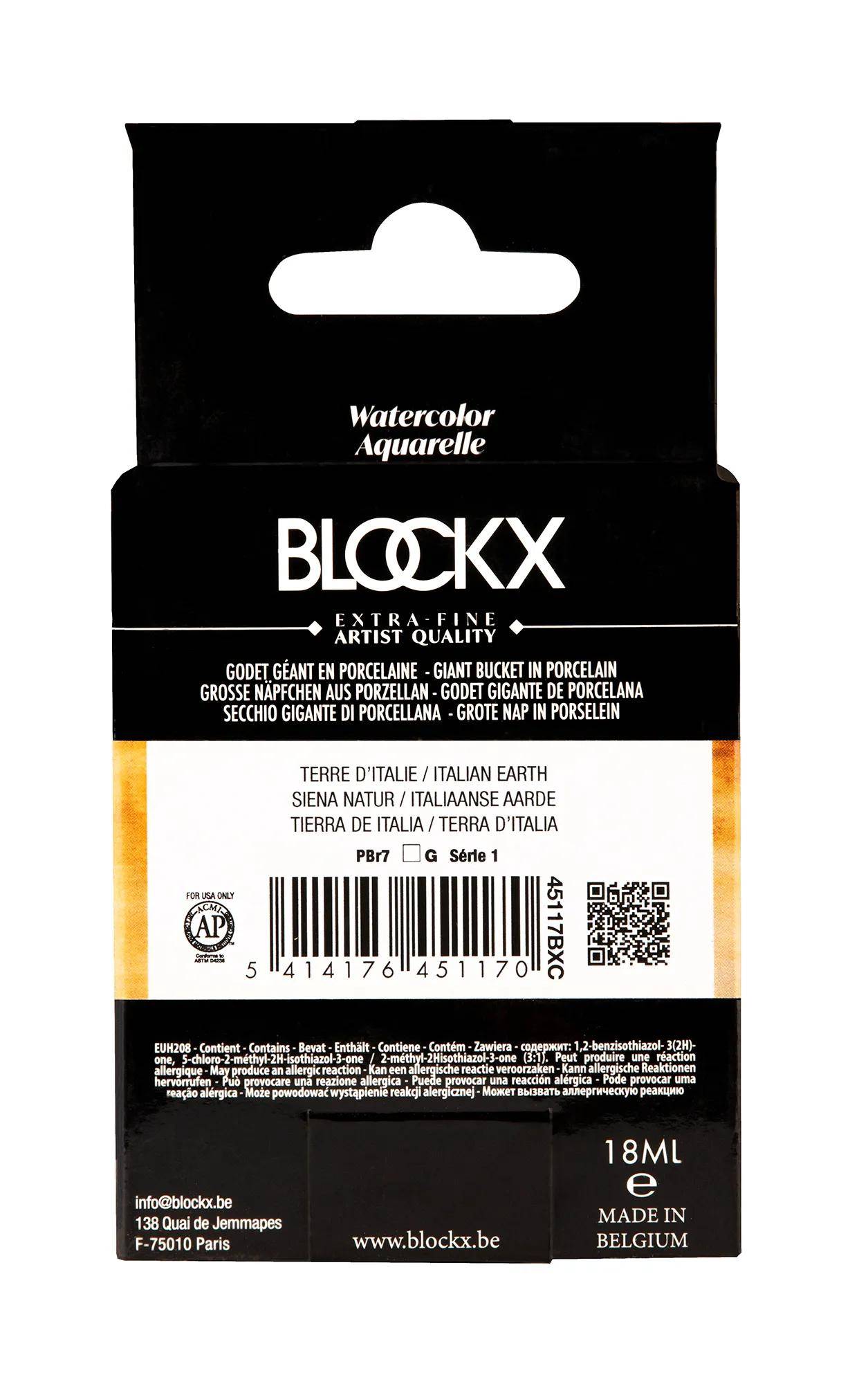 Blockx Aquarellfarbe, Großer Napf 18ml Italienische Erde 45117BXC