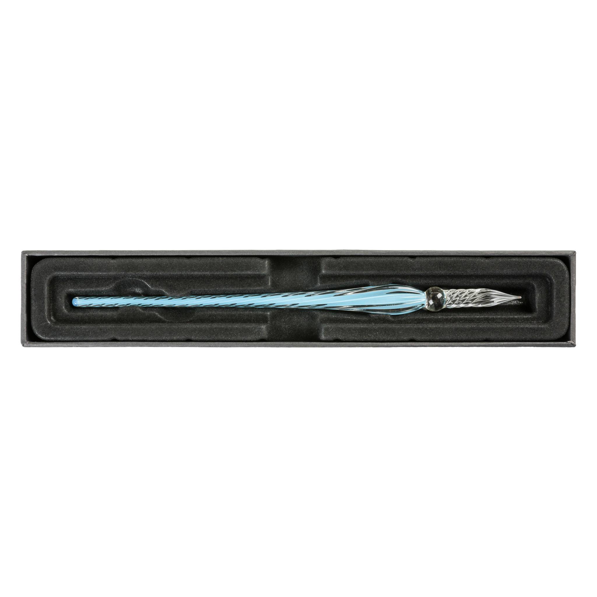 Jacques Herbin Gedrehte Glasfeder 18cm - Bleu azur 21812T