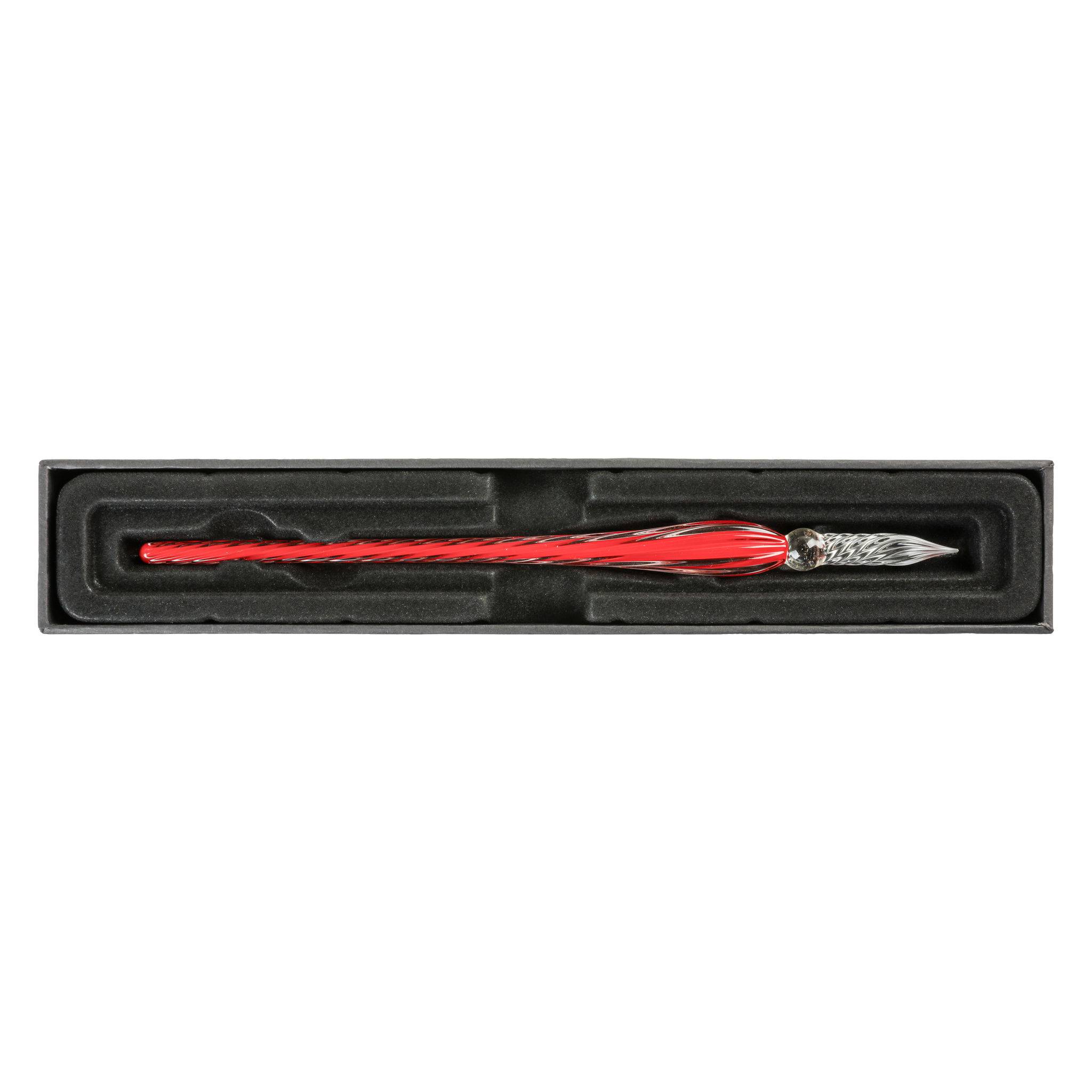 Jacques Herbin Gedrehte Glasfeder 18cm - Rouge caroubier 21822T