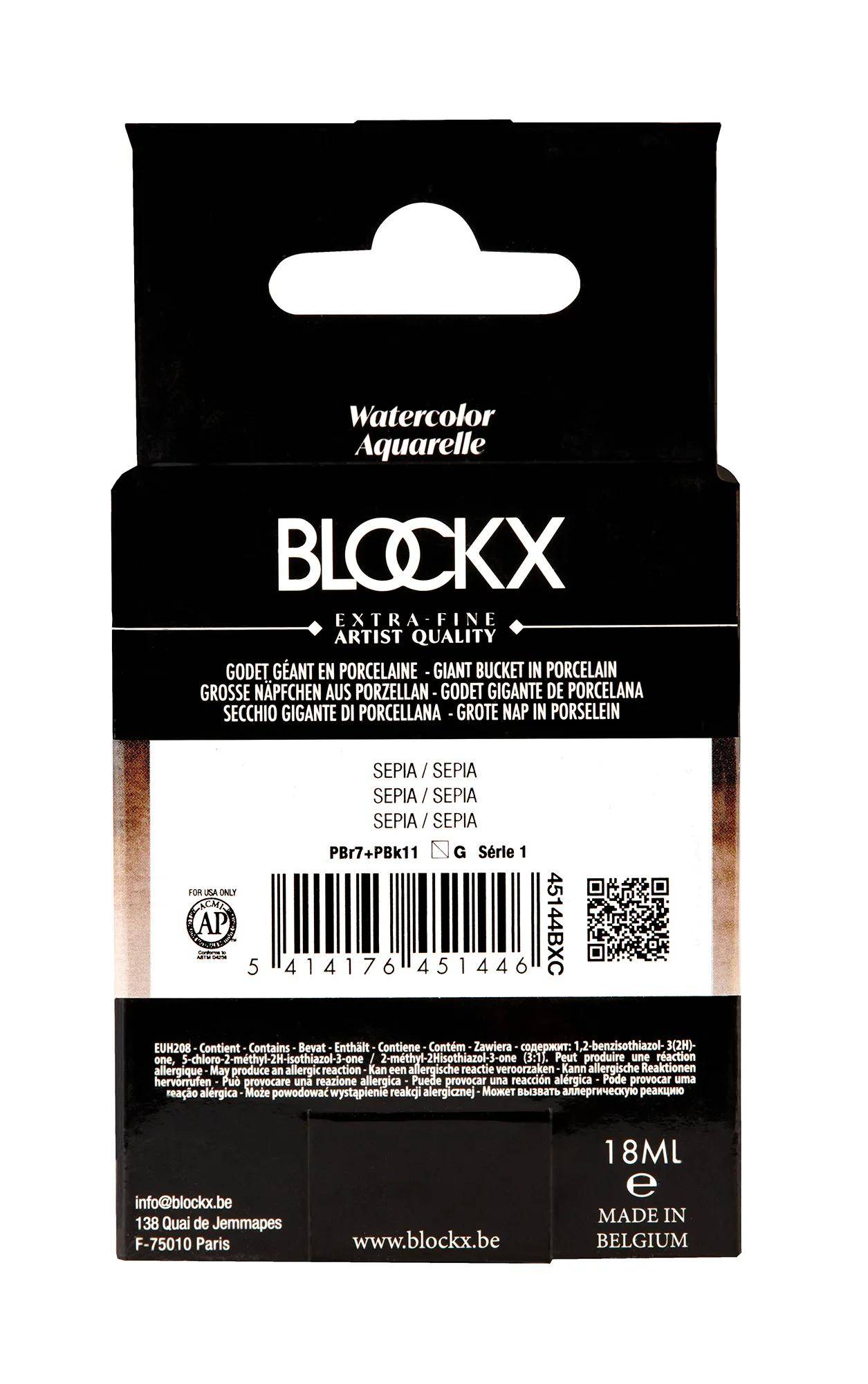 Blockx Aquarellfarbe, Sepia - Großer Napf 18ml - Sepienweiß 45144BXC
