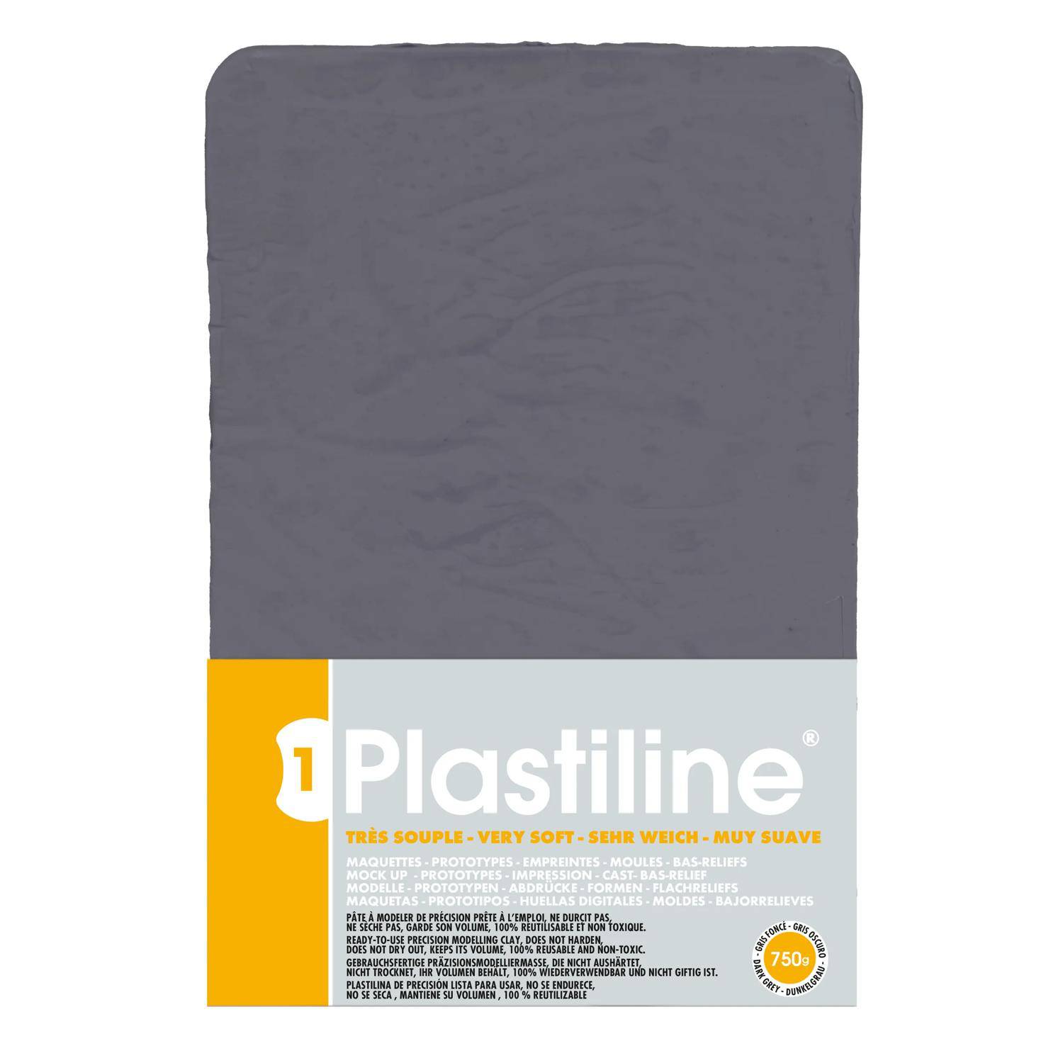 Plastiline Plastiline, Block 750g, Härtegrad 1 (sehr weich) - Dunkelgrau 7740T