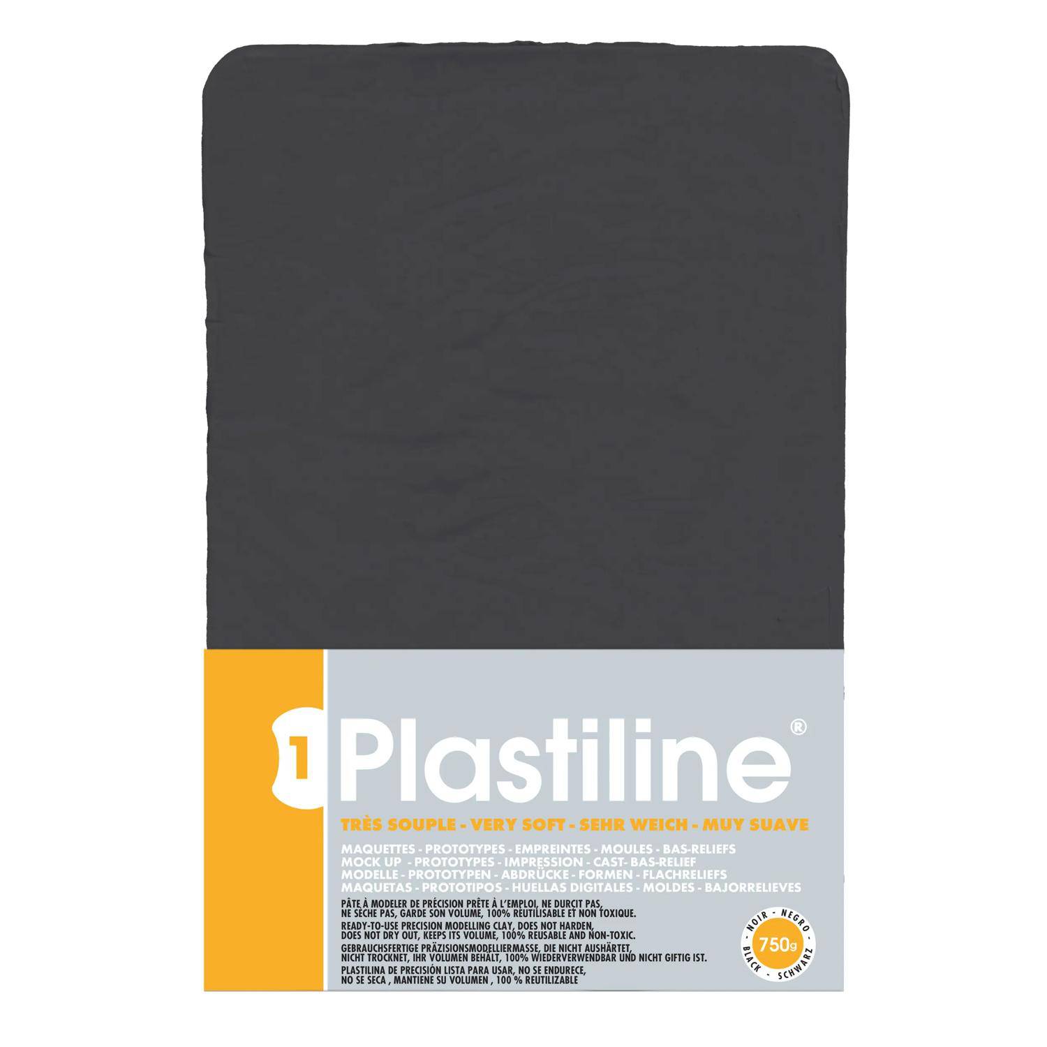 Plastiline Plastiline, Block 750g, Härtegrad 1 (sehr weich) - Schwarz 7940T