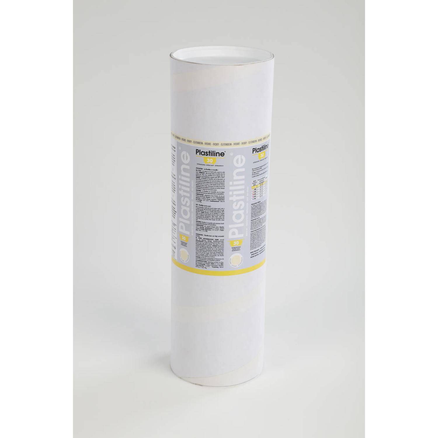 Plastiline 10kg Härtegrad 30 (extraweich) Rohrverpackung - Elfenbein 10130T