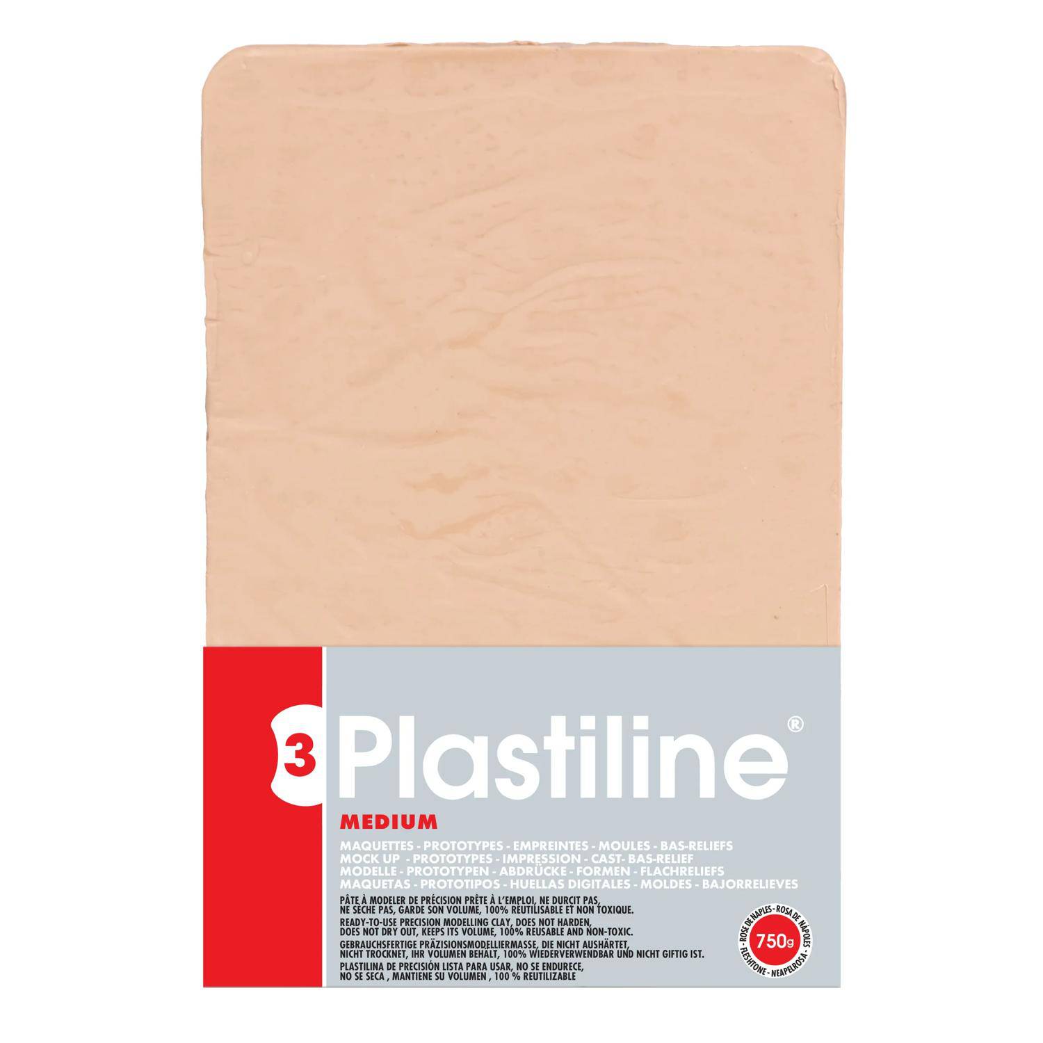 Plastiline Plastiline, Block 750g, Härtegrad 3 (medium) - Rosa 7255T