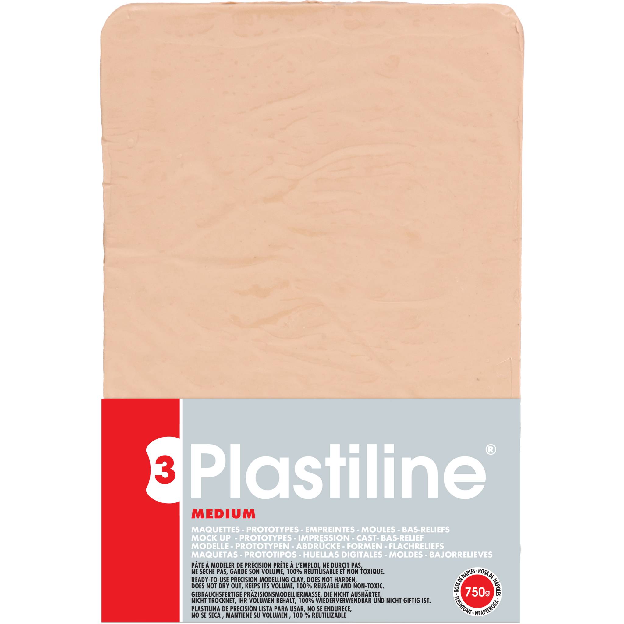 Plastiline Plastiline, Block 750g, Härtegrad 3 (medium) - Rosa 7255T