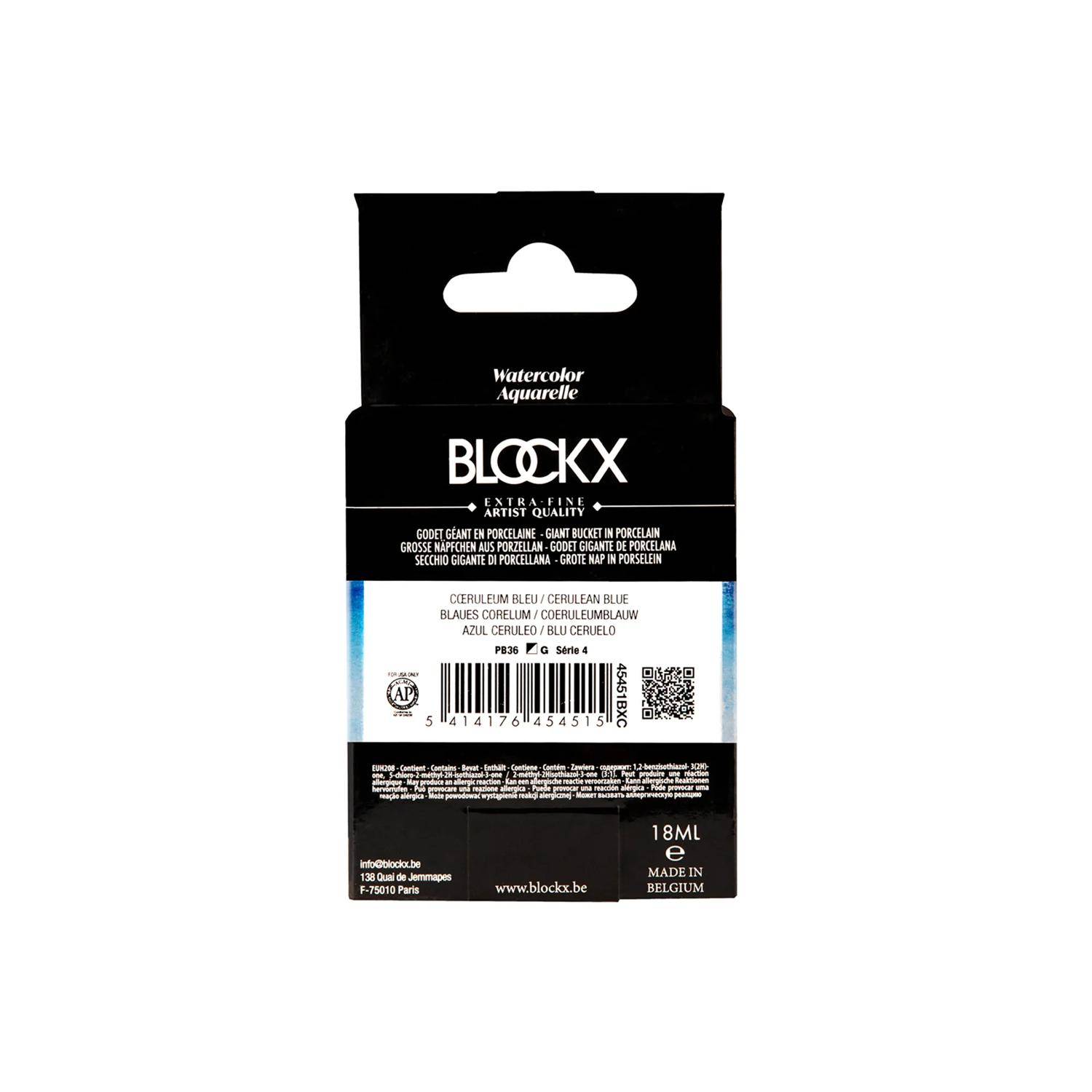 Blockx Aquarellfarbe, Colinblau - Großer Napf 18ml - Cœruleum blau 45451BXC