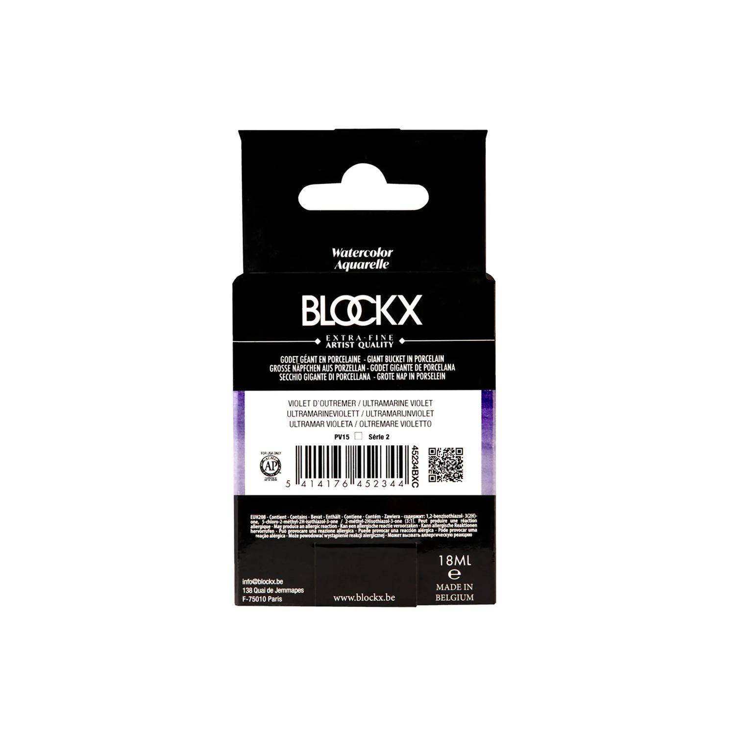 Blockx Aquarellfarbe, Großer Napf 18ml Ultramarinviolett 45234BXC