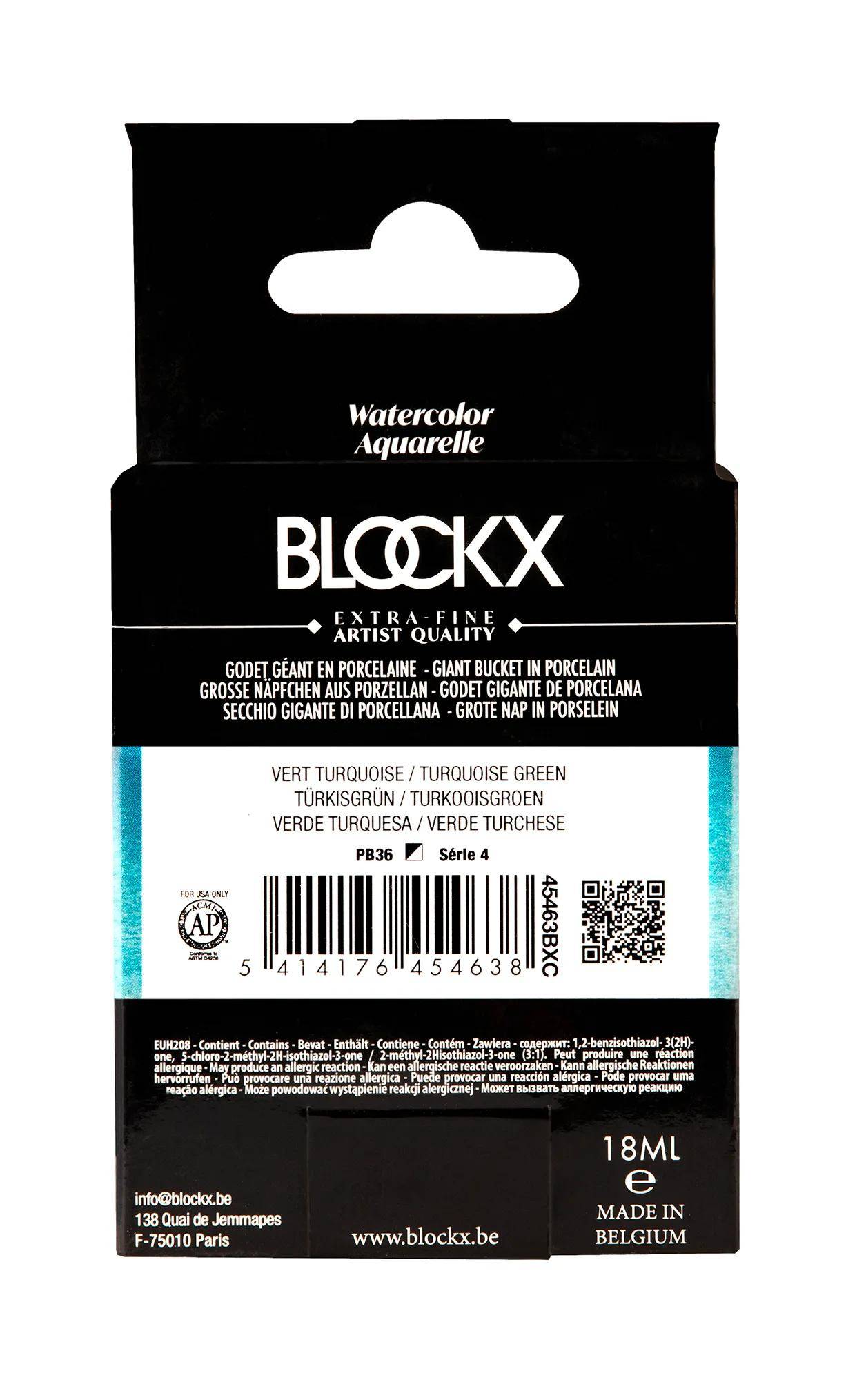 Blockx Aquarellfarbe, Türkisgrün - Großer Napf 18ml - Türkisgrün 45463BXC