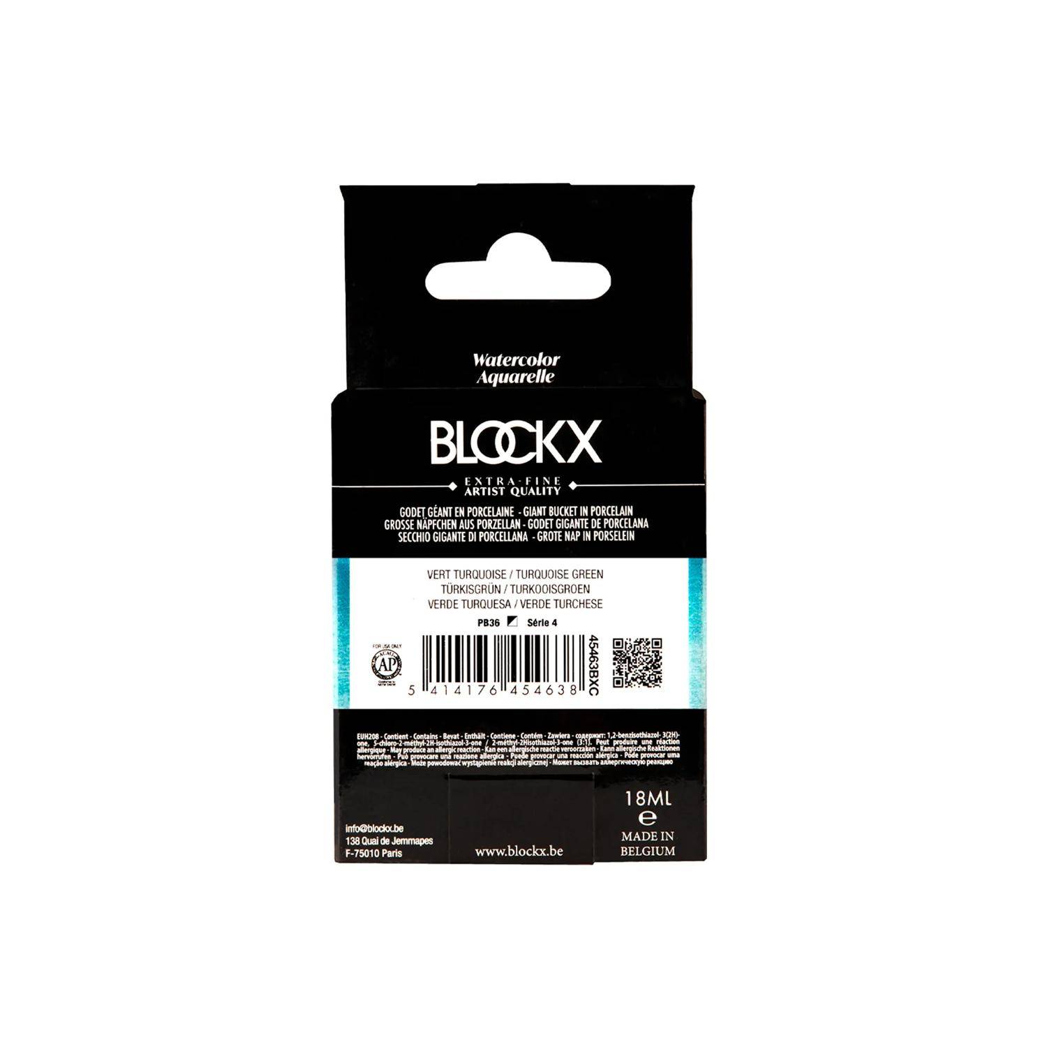Blockx Aquarellfarbe, Türkisgrün - Großer Napf 18ml - Türkisgrün 45463BXC