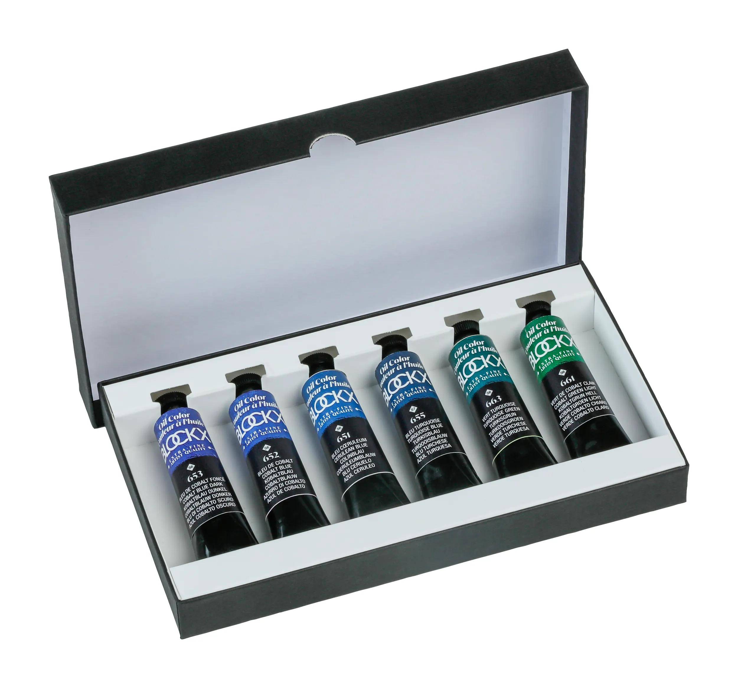 Blockx Ölfarben 6x20ml, Set Kobaltfarbtöne 212906BXC