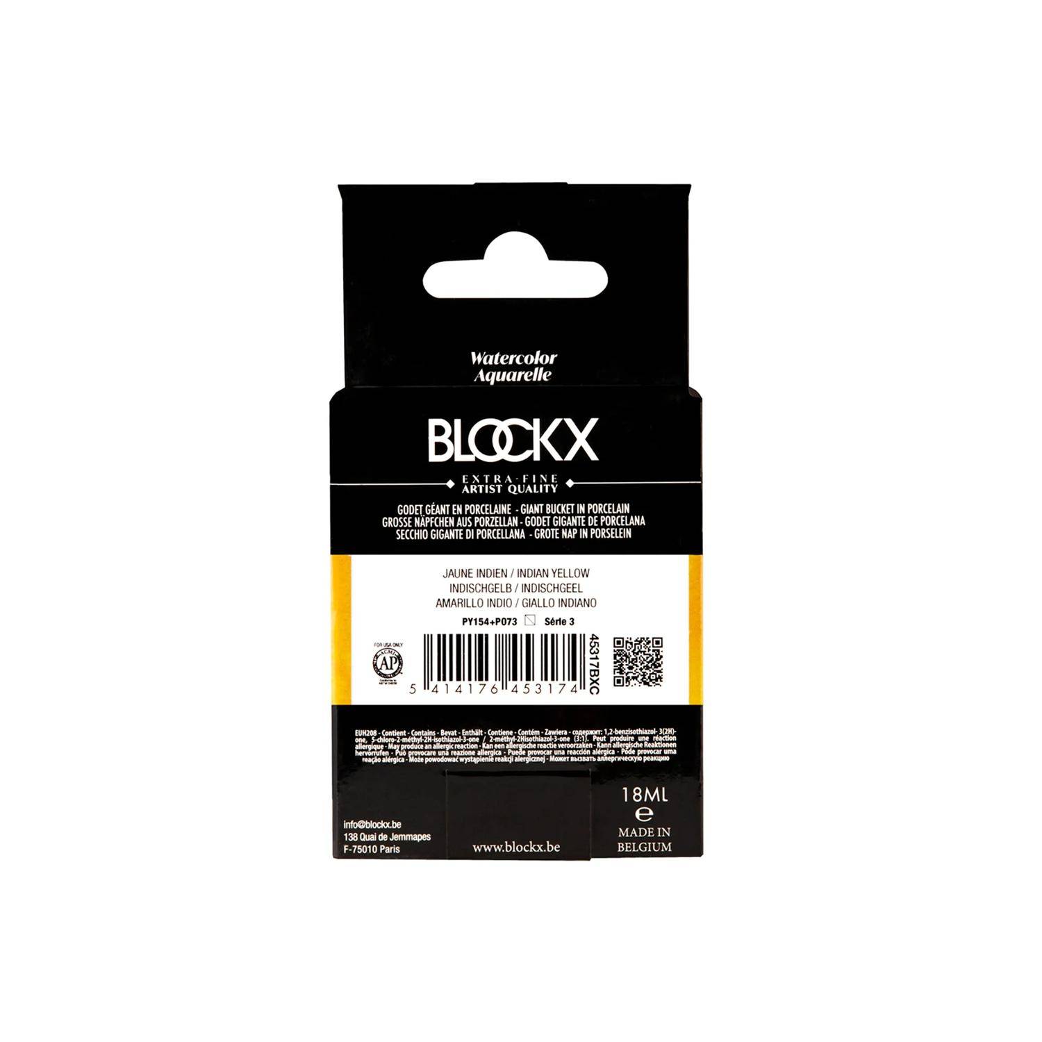 Blockx Aquarellfarbe, Indischgelb - Großer Napf 18ml - Indischgelb 45317BXC