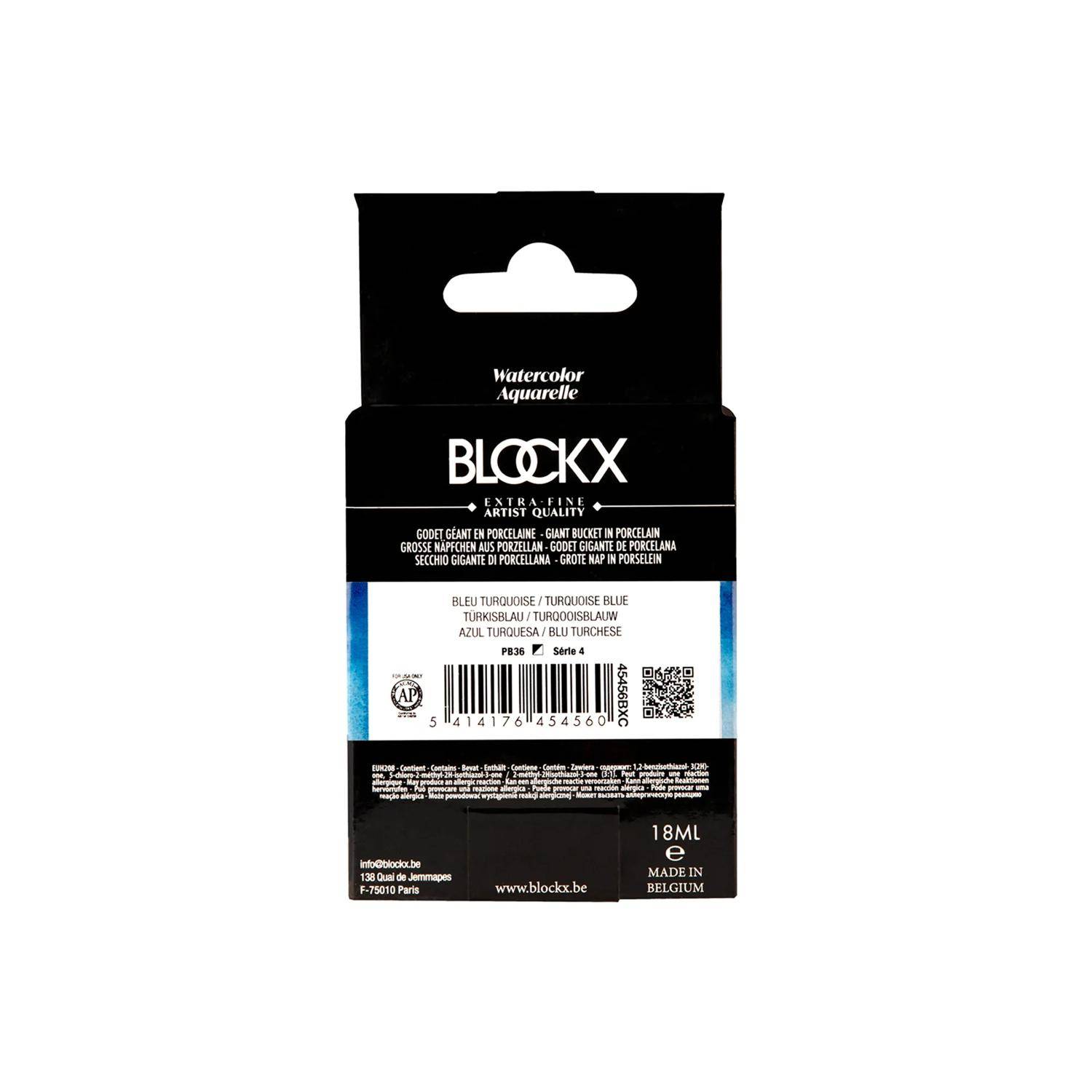 Blockx Aquarellfarbe, Türkisblau - Großer Napf 18ml - Türkisblau 45456BXC