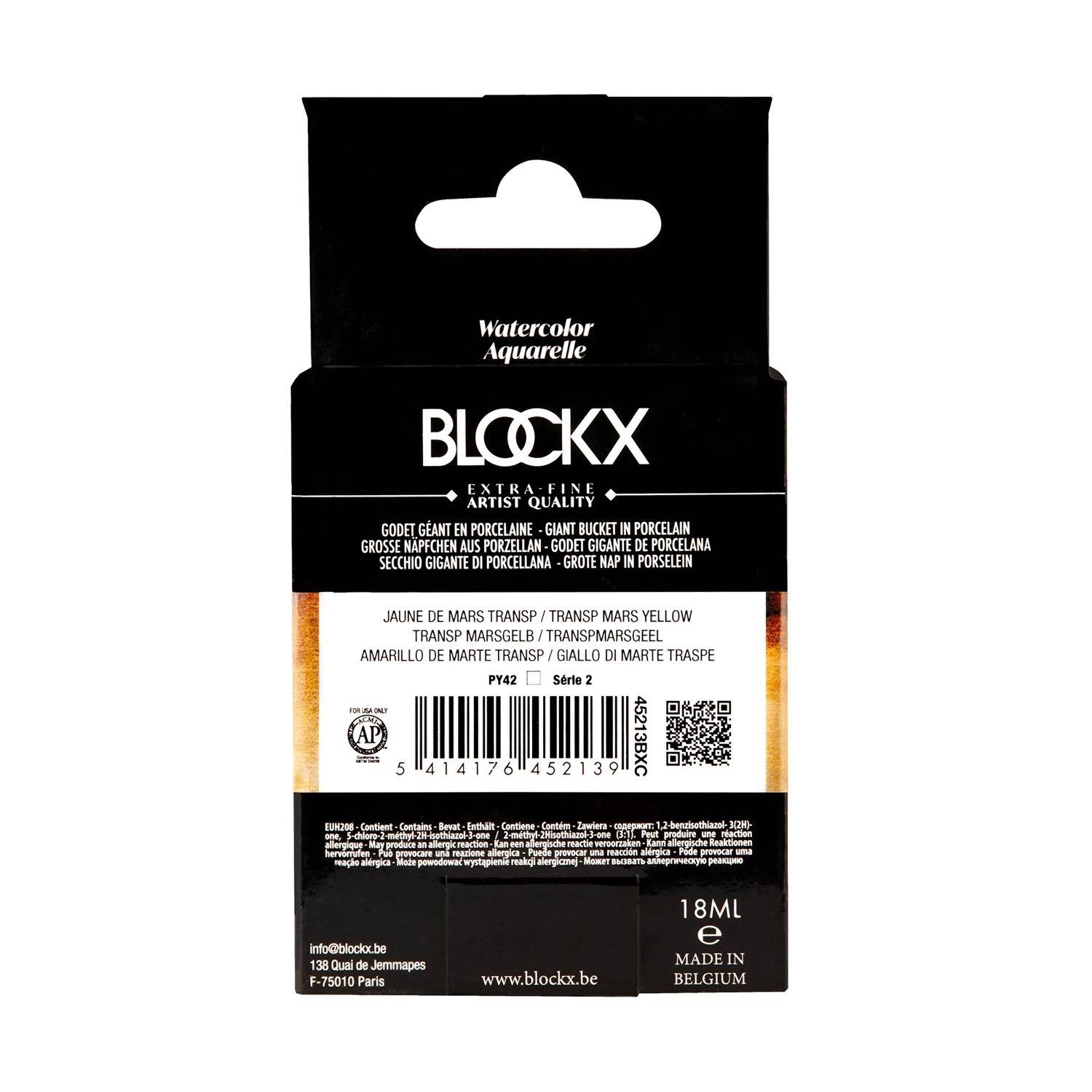 Blockx Aquarellfarbe, Großer Napf 18ml Marsgelb transparent 45213BXC