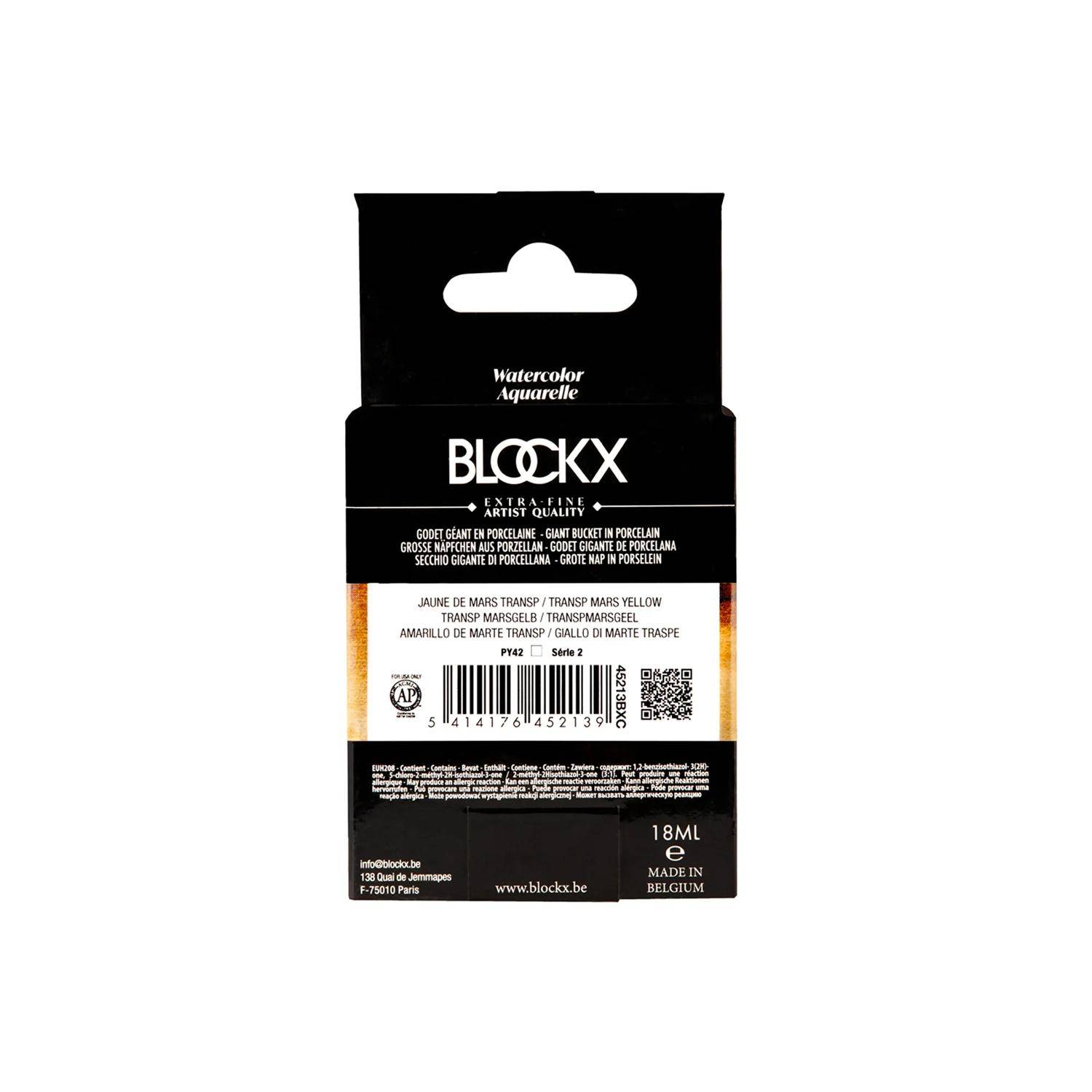 Blockx Aquarellfarbe, Großer Napf 18ml Marsgelb transparent 45213BXC