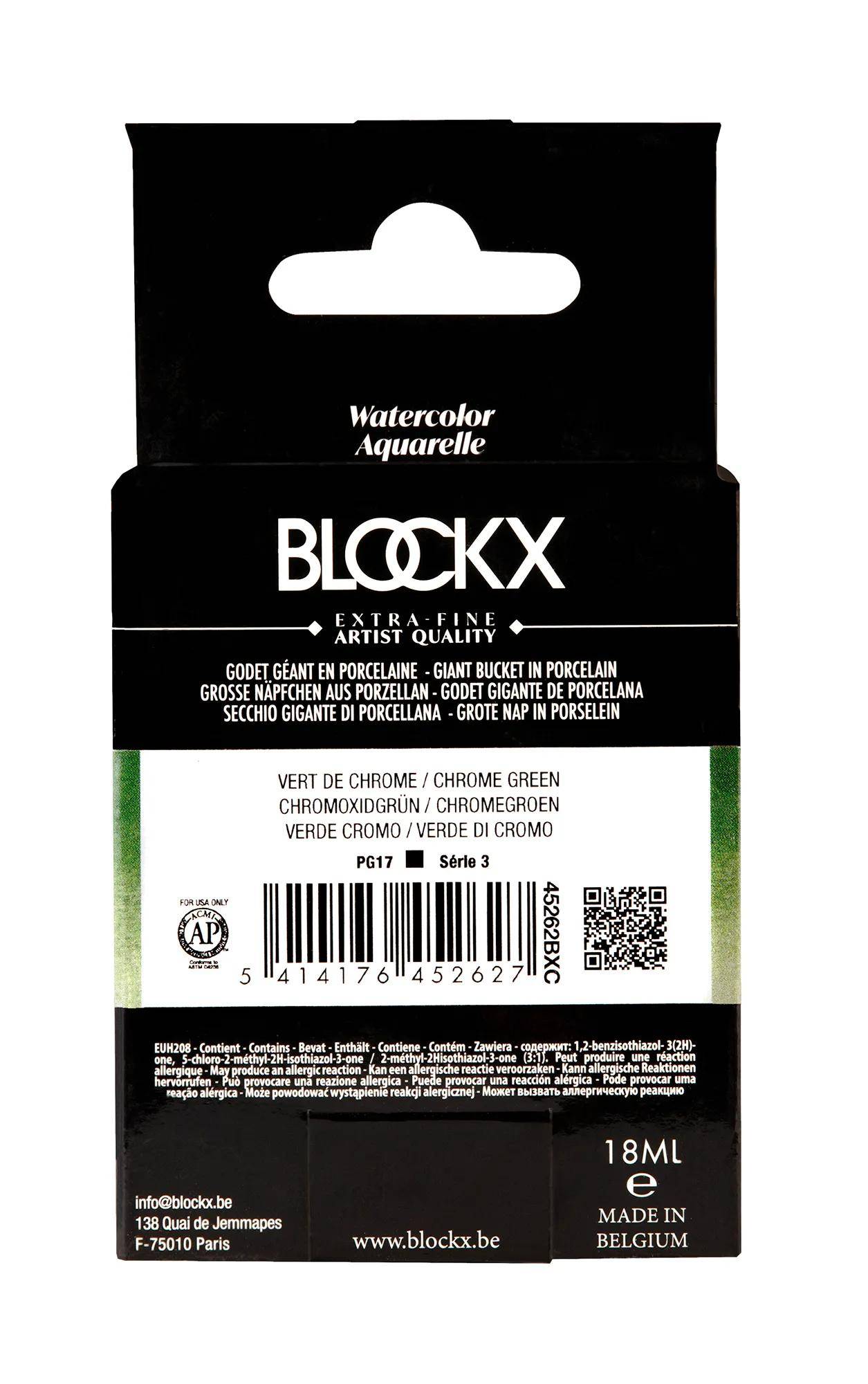 Blockx Aquarellfarbe, Chromgrün - Großer Napf 18ml - Chromgrün 45262BXC