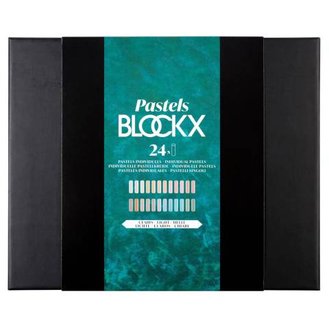 Blockx Box mit 24 Pastellkreiden, 17x21,5cm, helle Farben 12924CBXC