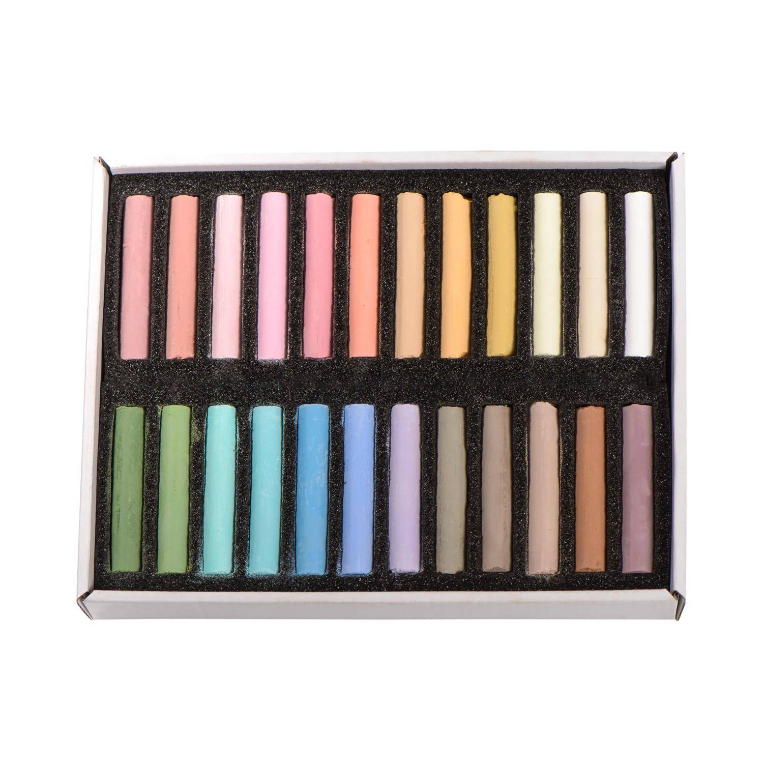 Blockx Box mit 24 Pastellkreiden, 17x21,5cm, helle Farben 12924CBXC
