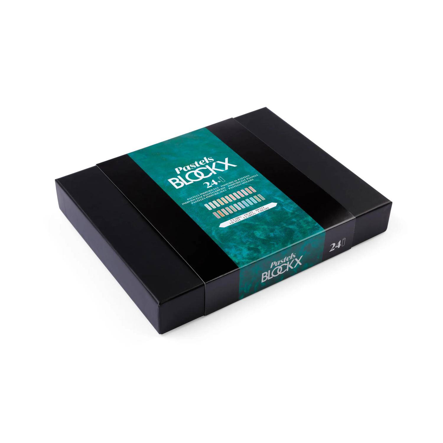Blockx Box mit 24 Pastellkreiden, 17x21,5cm, helle Farben 12924CBXC