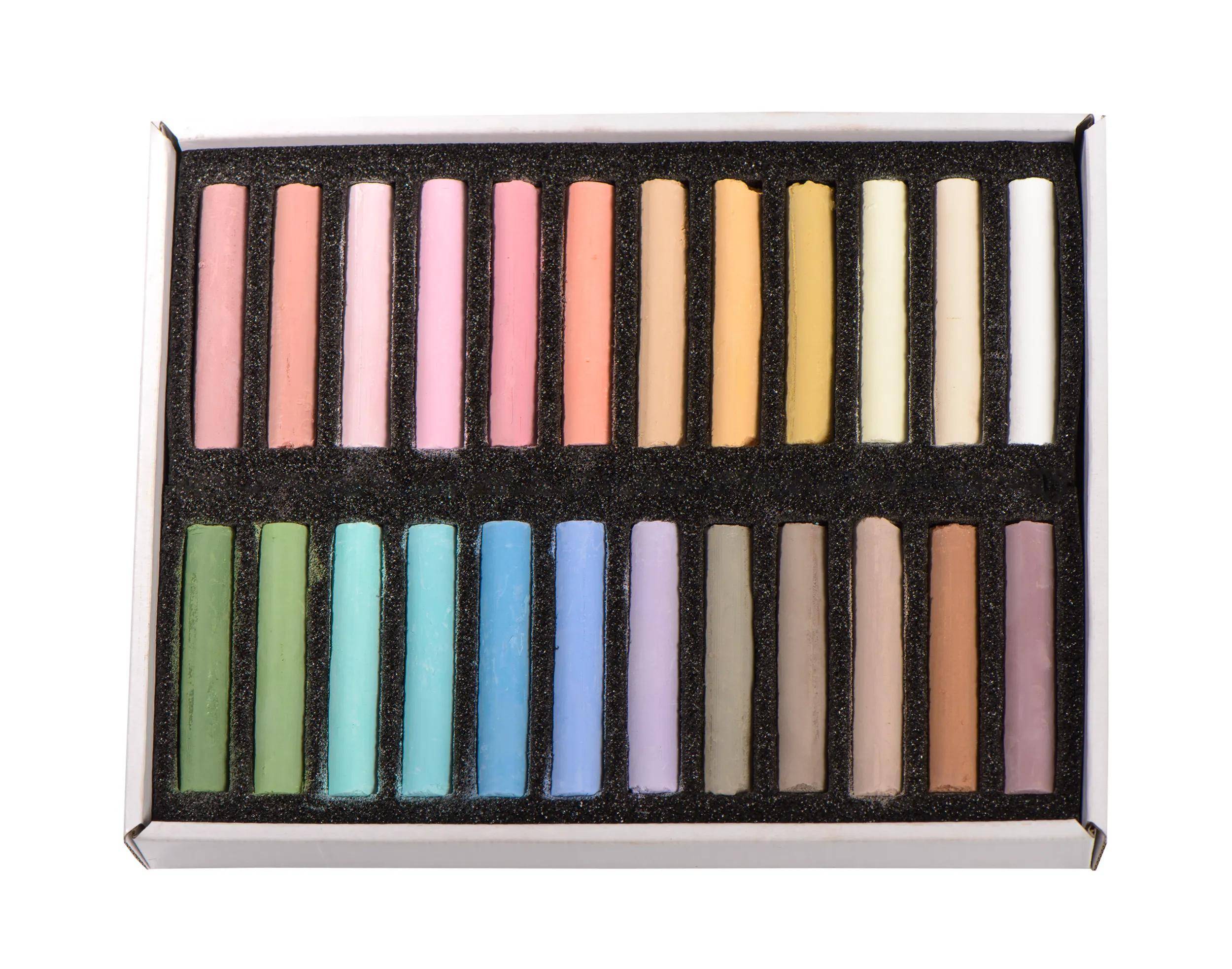 Blockx Box mit 24 Pastellkreiden, 17x21,5cm, helle Farben 12924CBXC