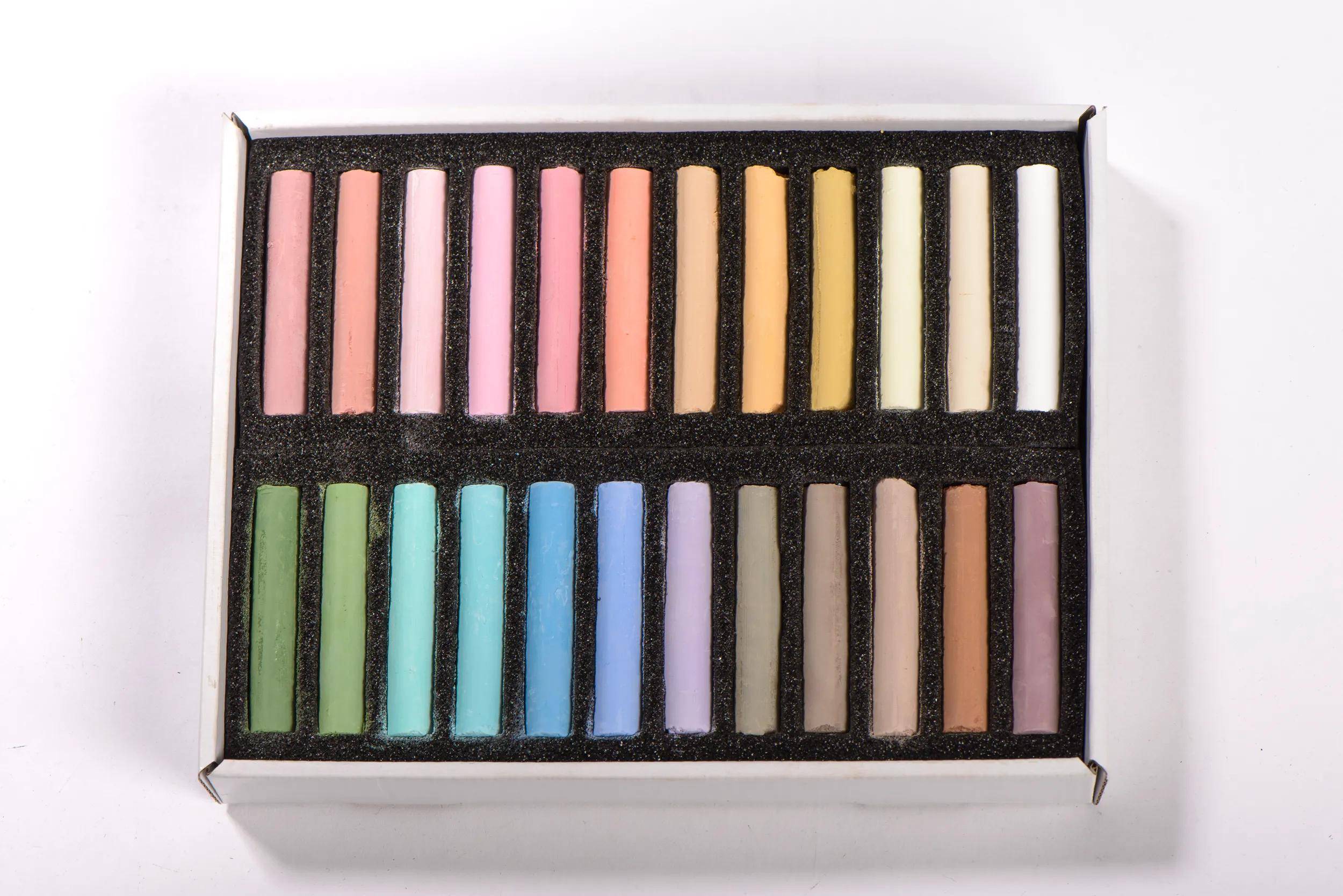 Blockx Box mit 24 Pastellkreiden, 17x21,5cm, helle Farben 12924CBXC