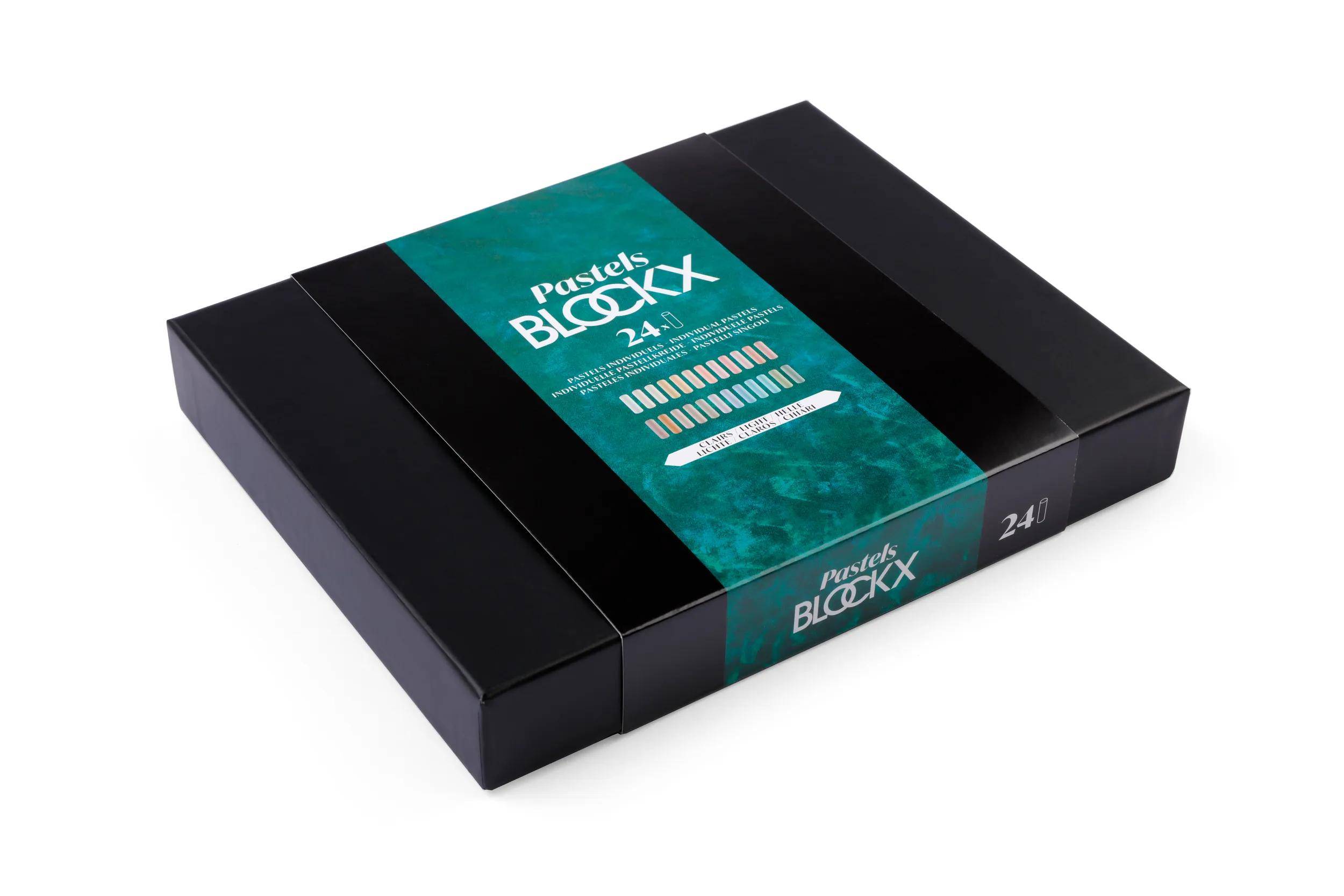 Blockx Box mit 24 Pastellkreiden, 17x21,5cm, helle Farben 12924CBXC