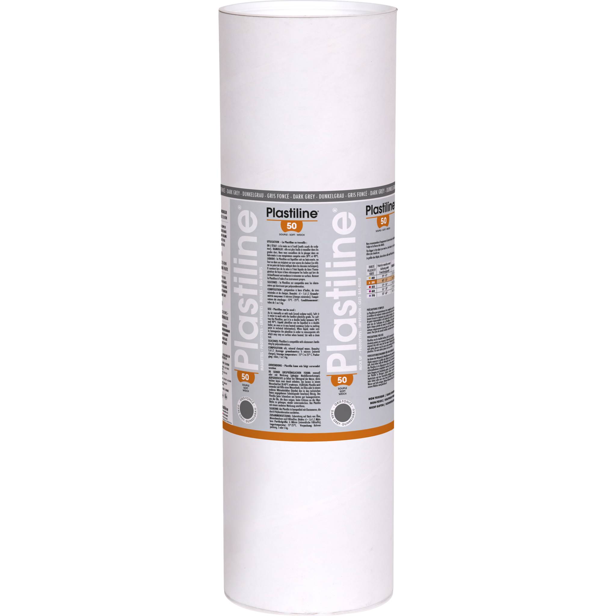 Plastiline Plastiline, 10kg, Härtegrad 50 - Dunkelgrau 10750T