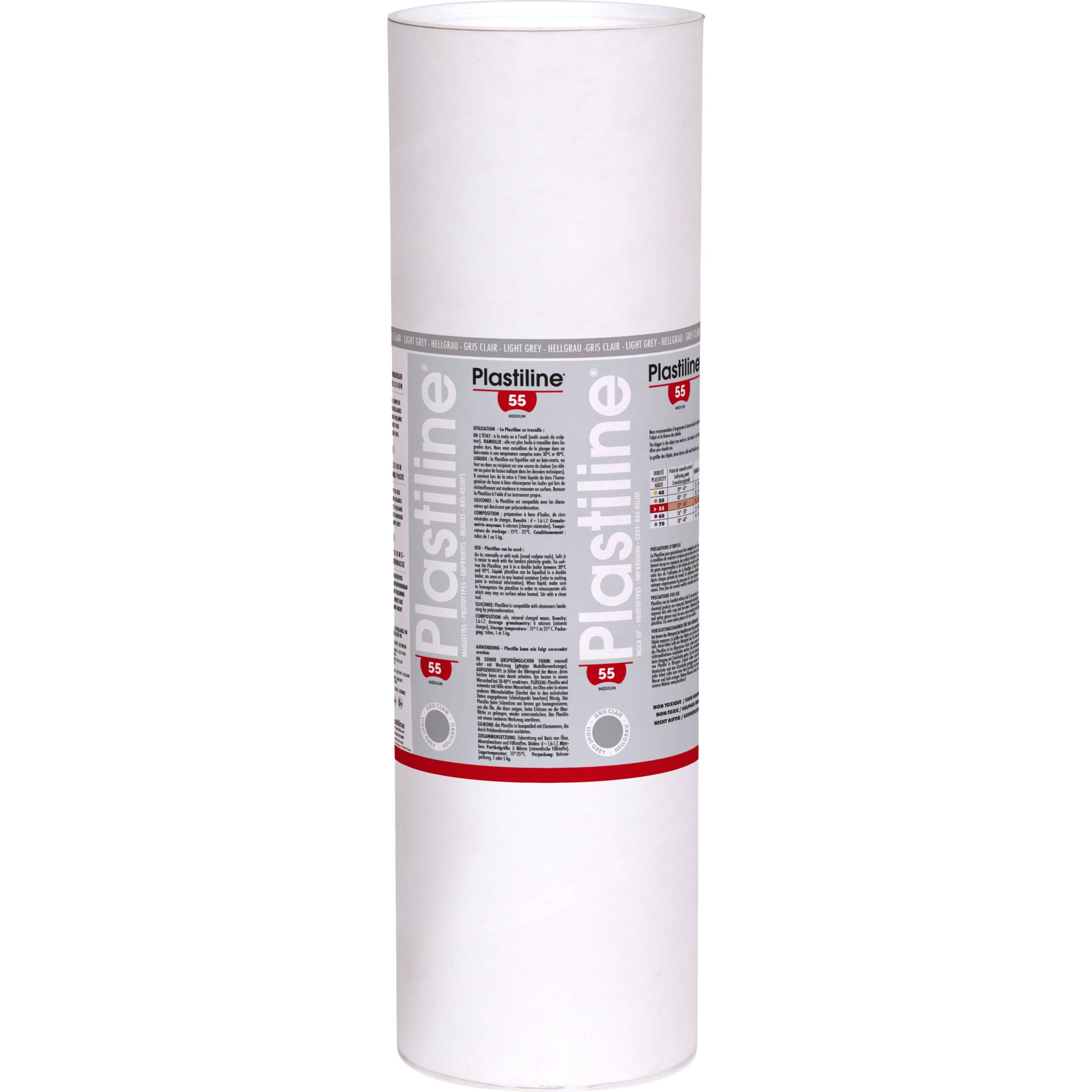 Plastiline Plastiline, 10kg, Härtegrad 55 - Hellgrau 10655T