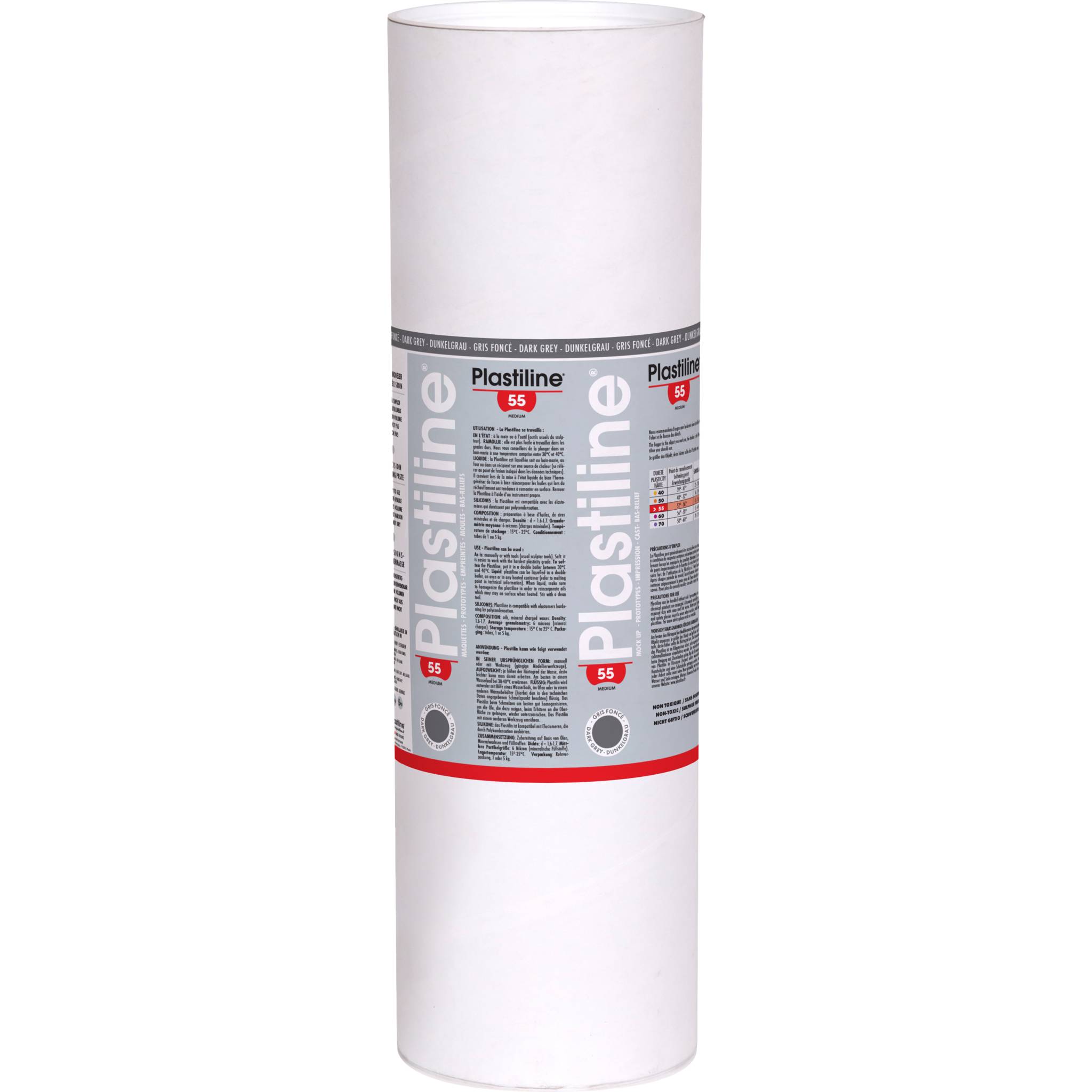 Plastiline Plastiline, 10kg, Härtegrad 55 - Dunkelgrau 10755T