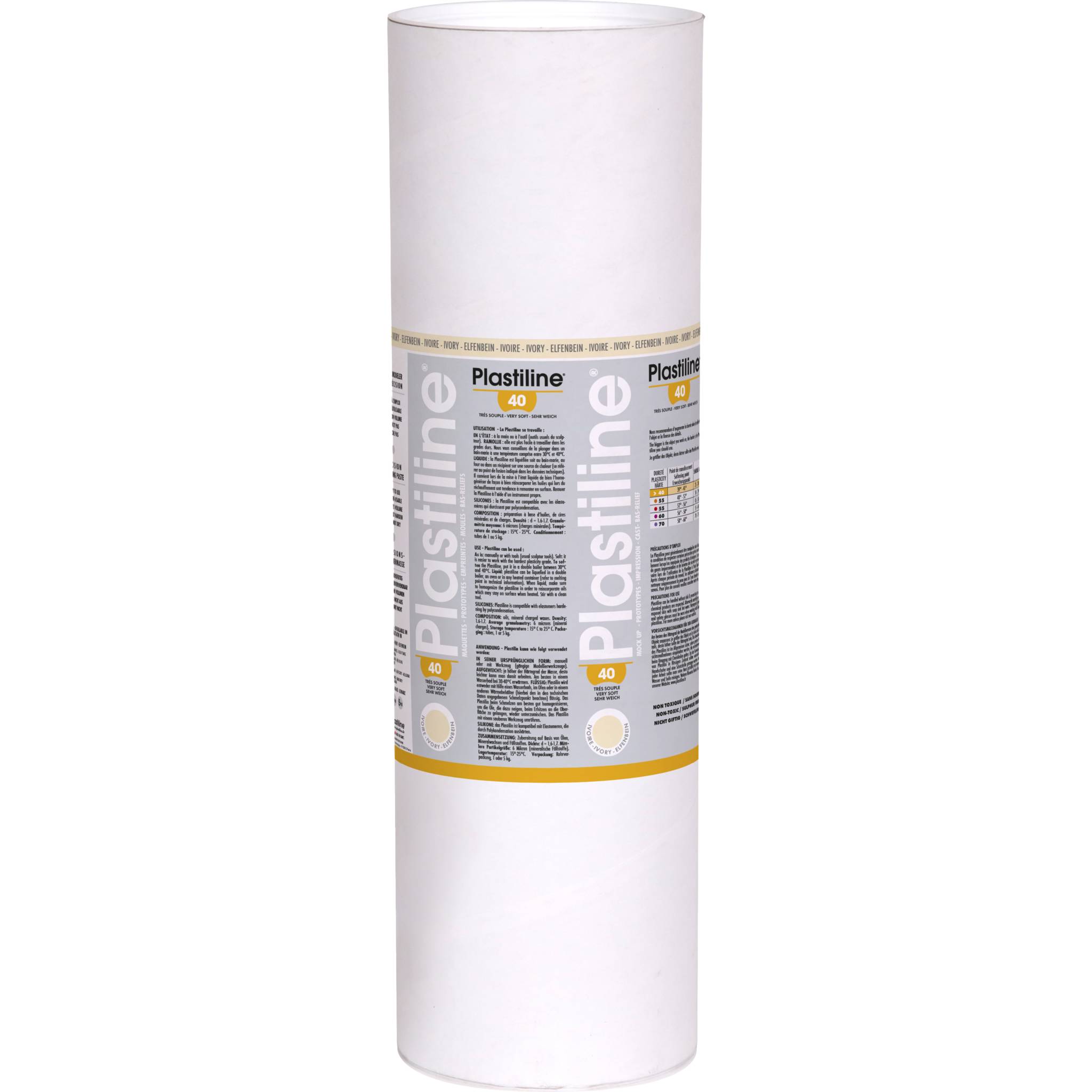 Plastiline Plastiline, 10kg, Härtegrad 40 - Elfenbein 10140T