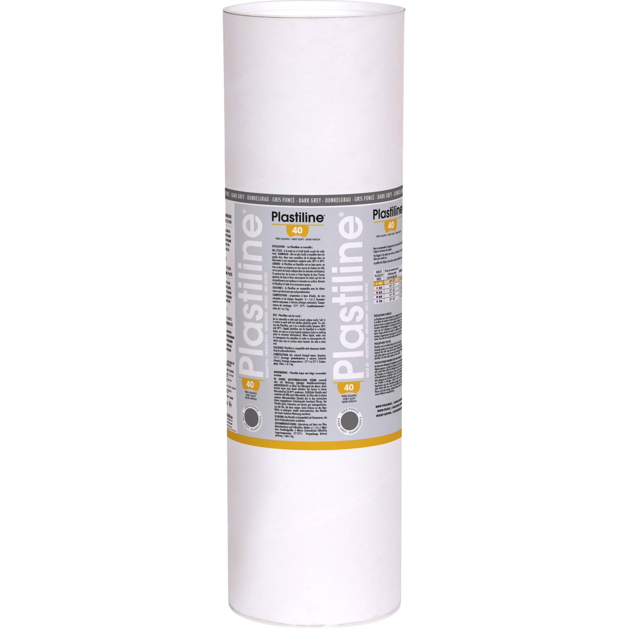 Plastiline Plastiline, 10kg, Härtegrad 40 - Dunkelgrau 10740T