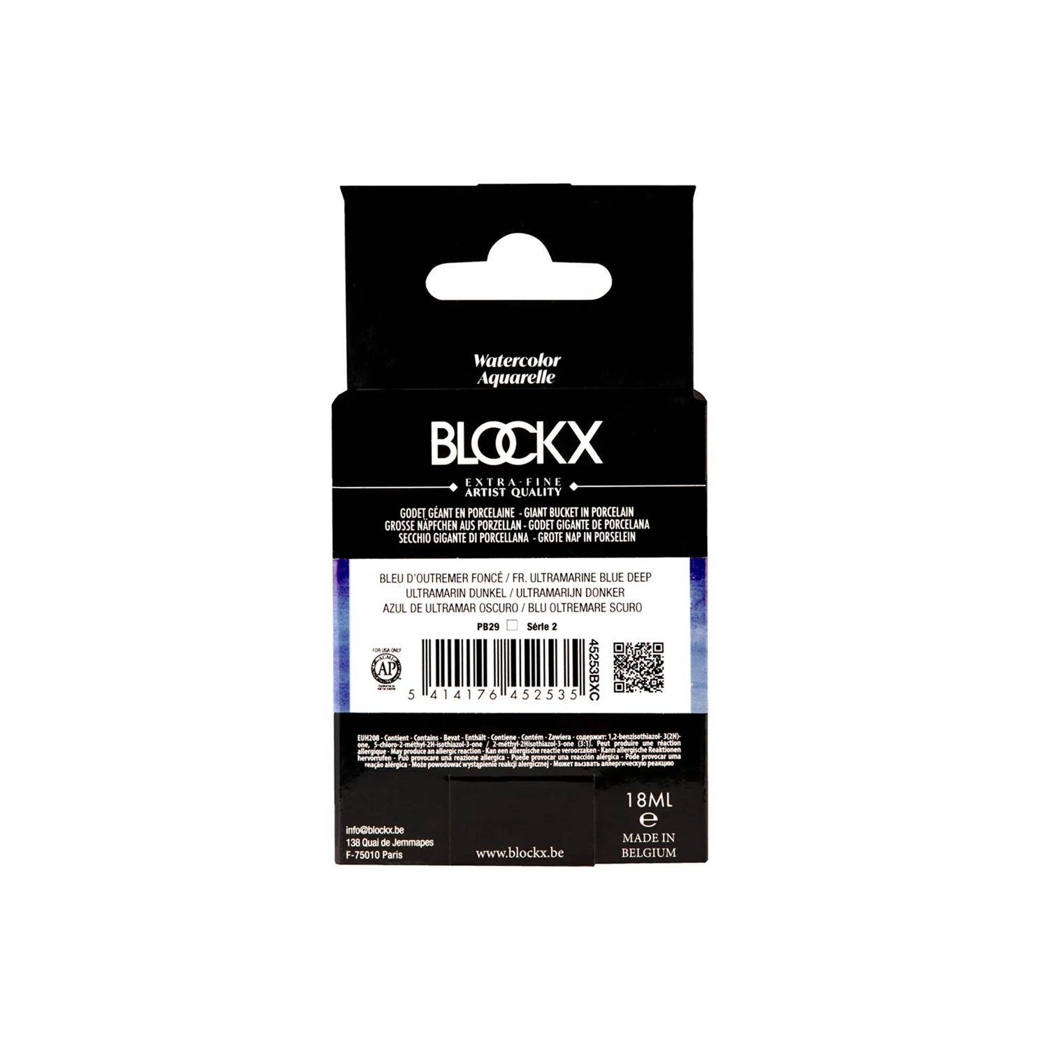 Blockx Aquarellfarbe, Großer Napf 18ml Ultramarinblau dunkel 45253BXC