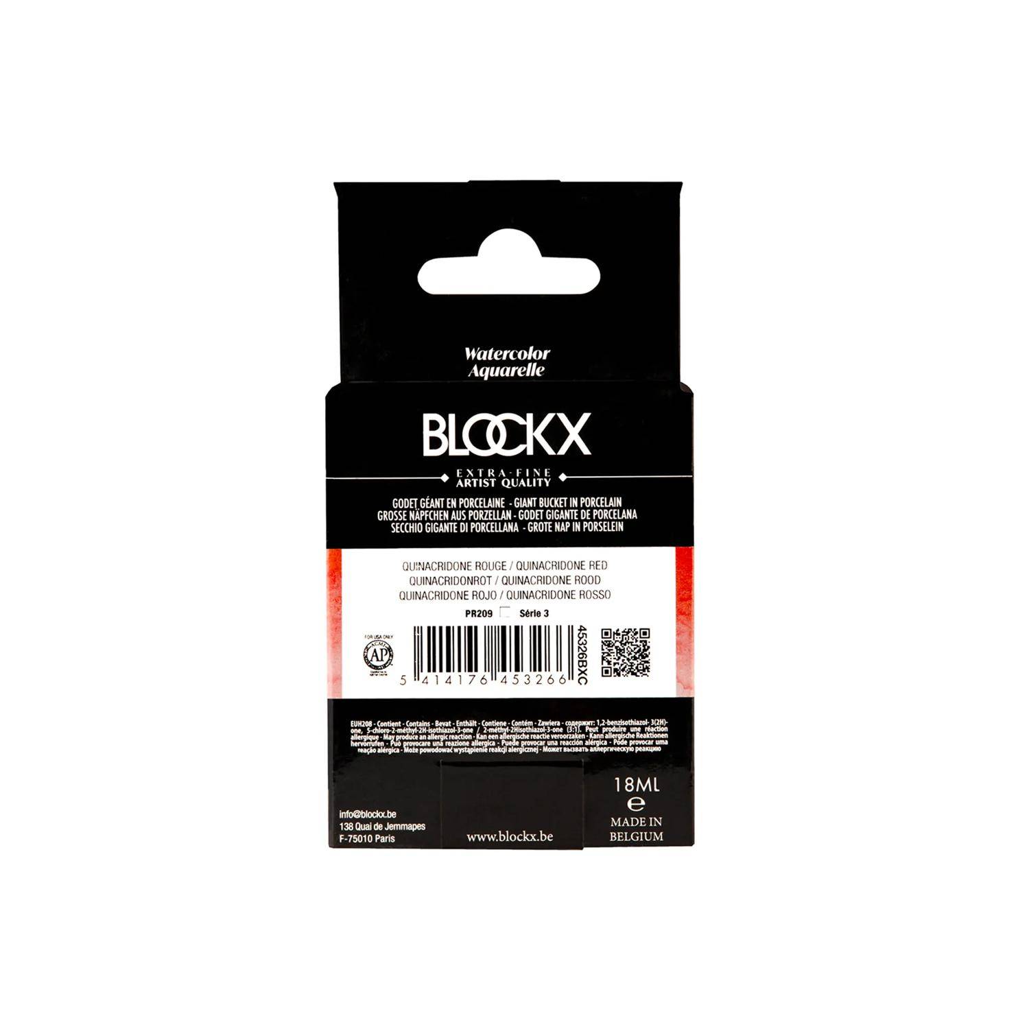 Blockx Aquarellfarbe, Quinacridonrot Großer Napf 18ml Quinacridon Rot 45326BXC