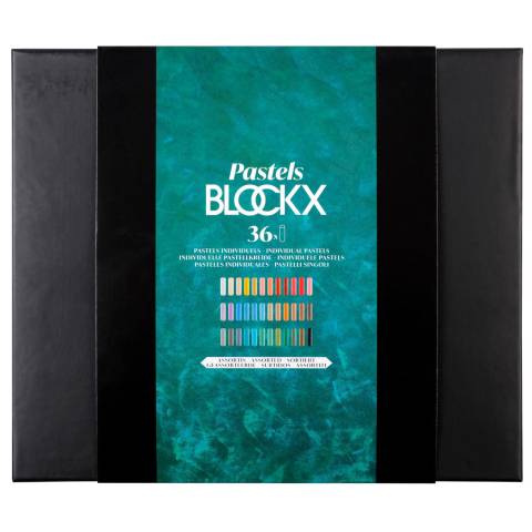 Blockx Holzbox 36 Pastellkreiden, 25x29 cm, sortiert 12936ABXC