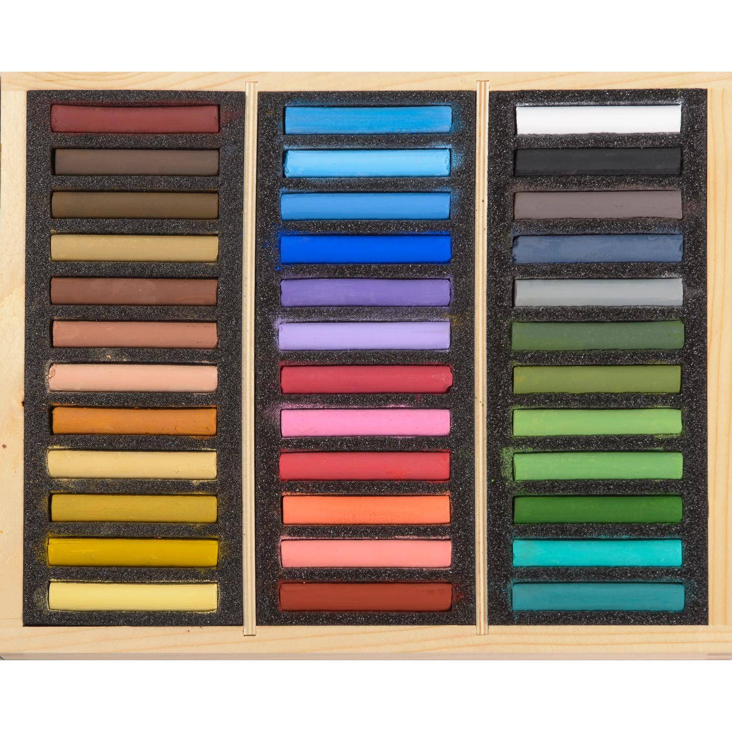 Blockx Holzbox 36 Pastellkreiden, 25x29 cm, sortiert 12936ABXC