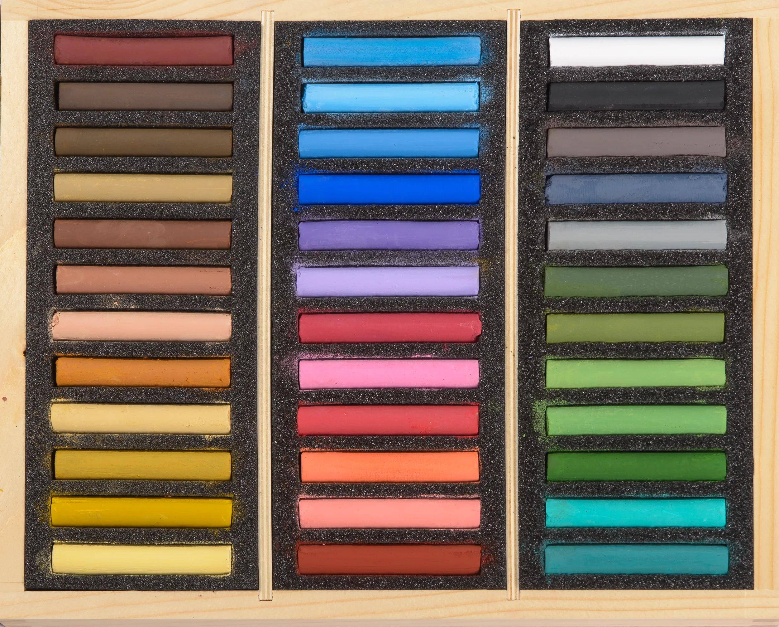 Blockx Holzbox 36 Pastellkreiden, 25x29 cm, sortiert 12936ABXC