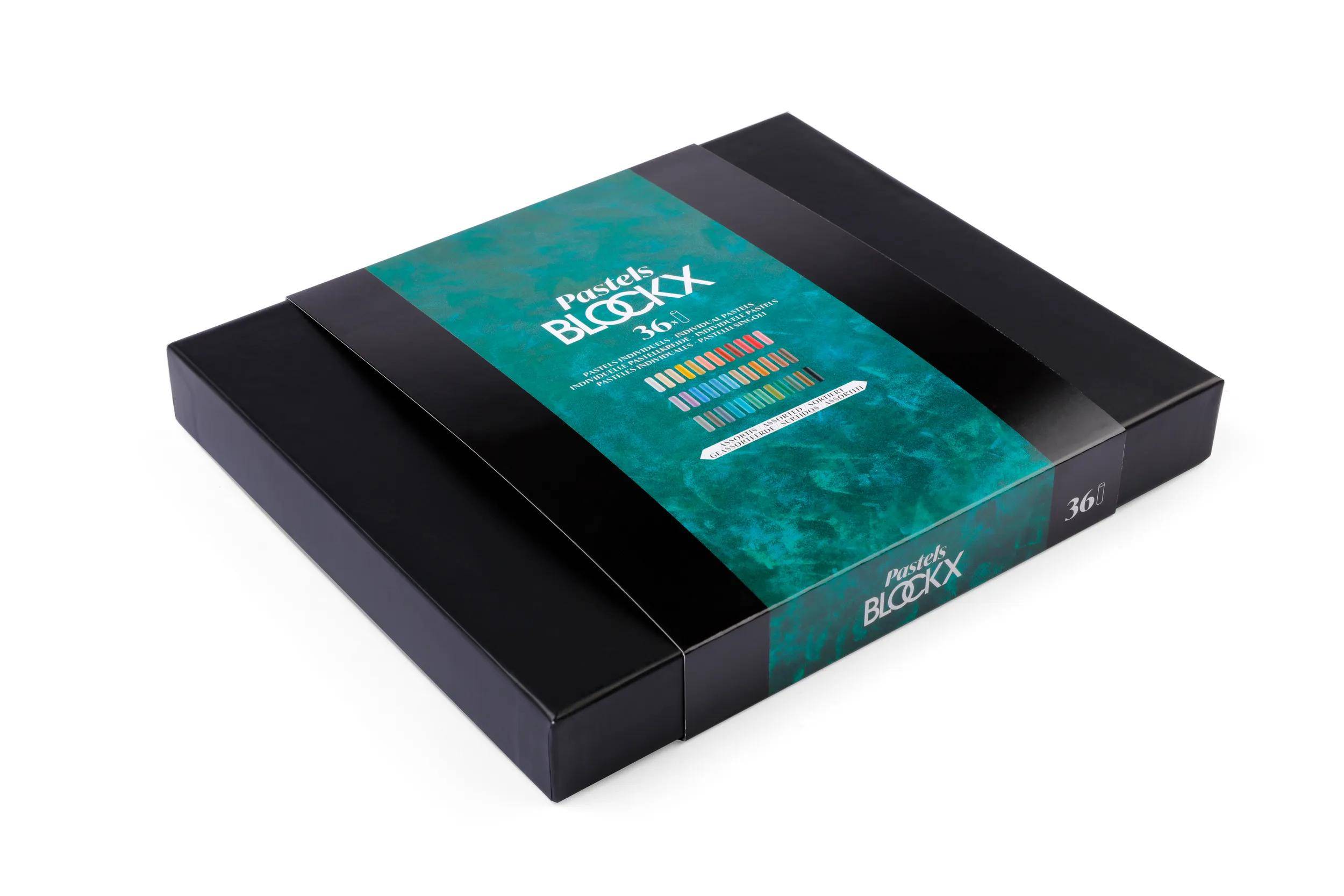 Blockx Holzbox 36 Pastellkreiden, 25x29 cm, sortiert 12936ABXC