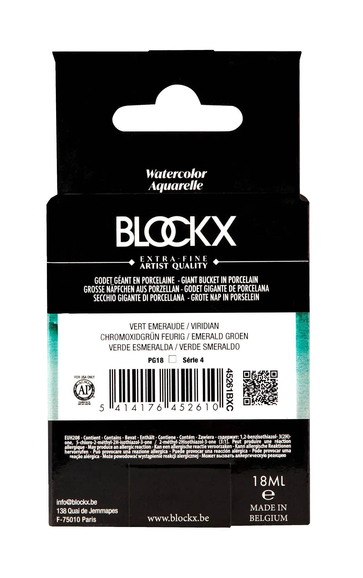 Blockx Aquarellfarbe,Smaragdgrün- Großer Napf 18ml - Smaragdgrün| 45261BXC