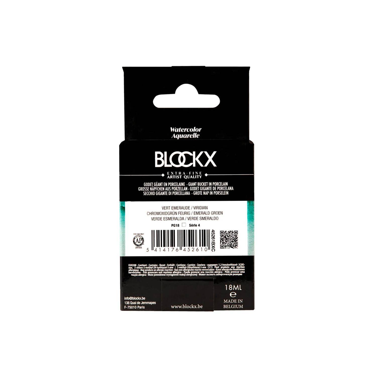 Blockx Aquarellfarbe,Smaragdgrün- Großer Napf 18ml - Smaragdgrün| 45261BXC