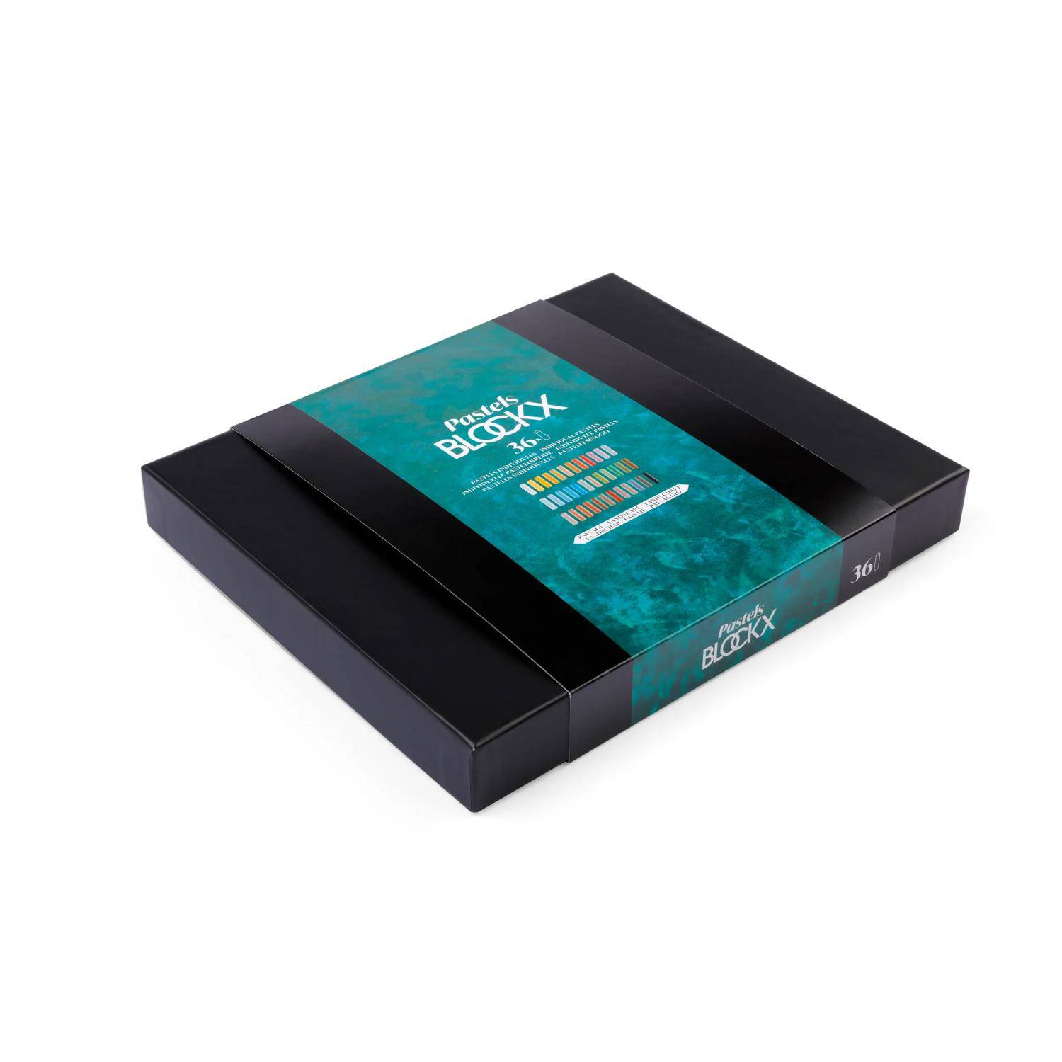 Blockx Holzbox mit 36 Pastellkreiden, 25x29 cm, Porträt Landschaft 12936LBXC