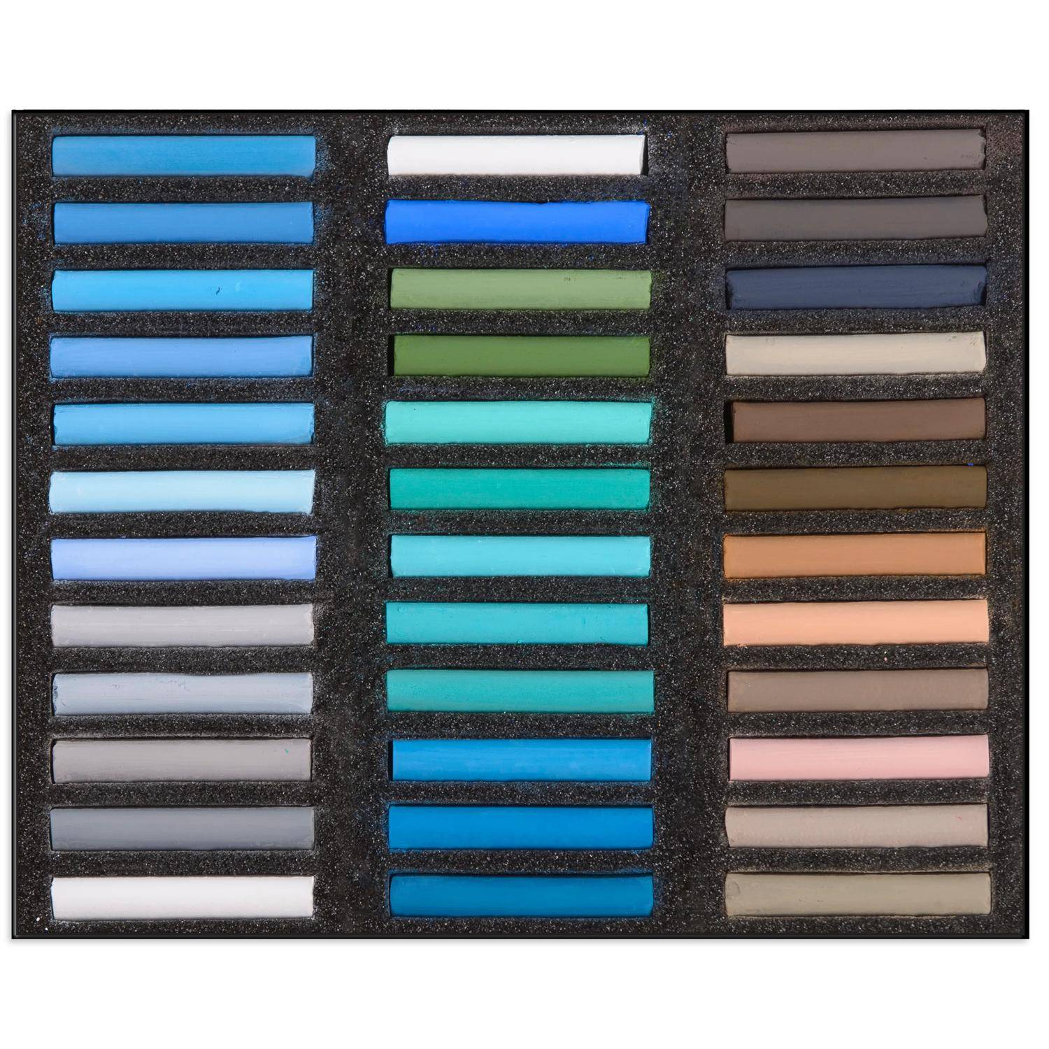 Blockx Holzbox mit 36 Pastellkreiden, 25x29 cm, Porträt Marine 12936MRBXC