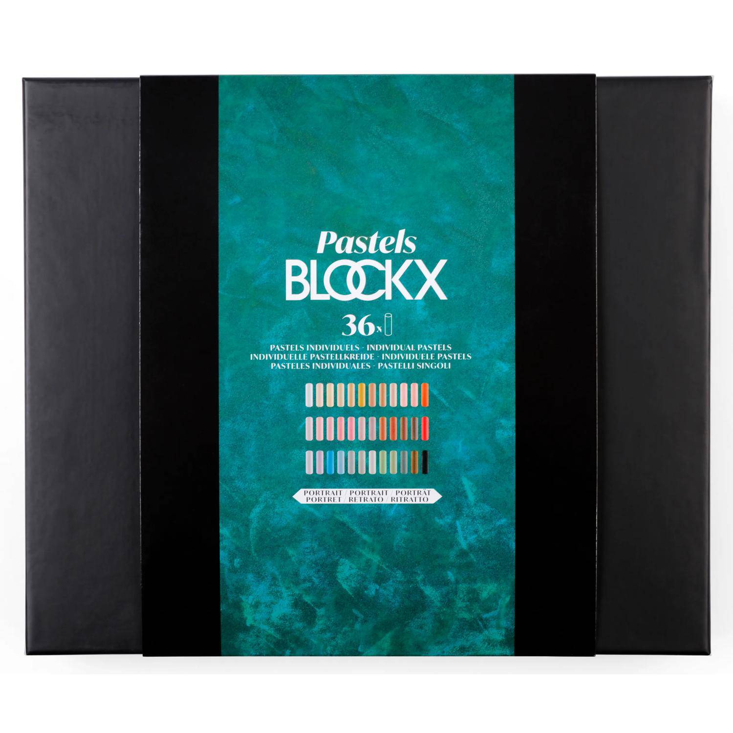 Blockx Holzbox mit 36 Pastellkreiden, 25x29 cm, Porträt Portrait 12936PBXC