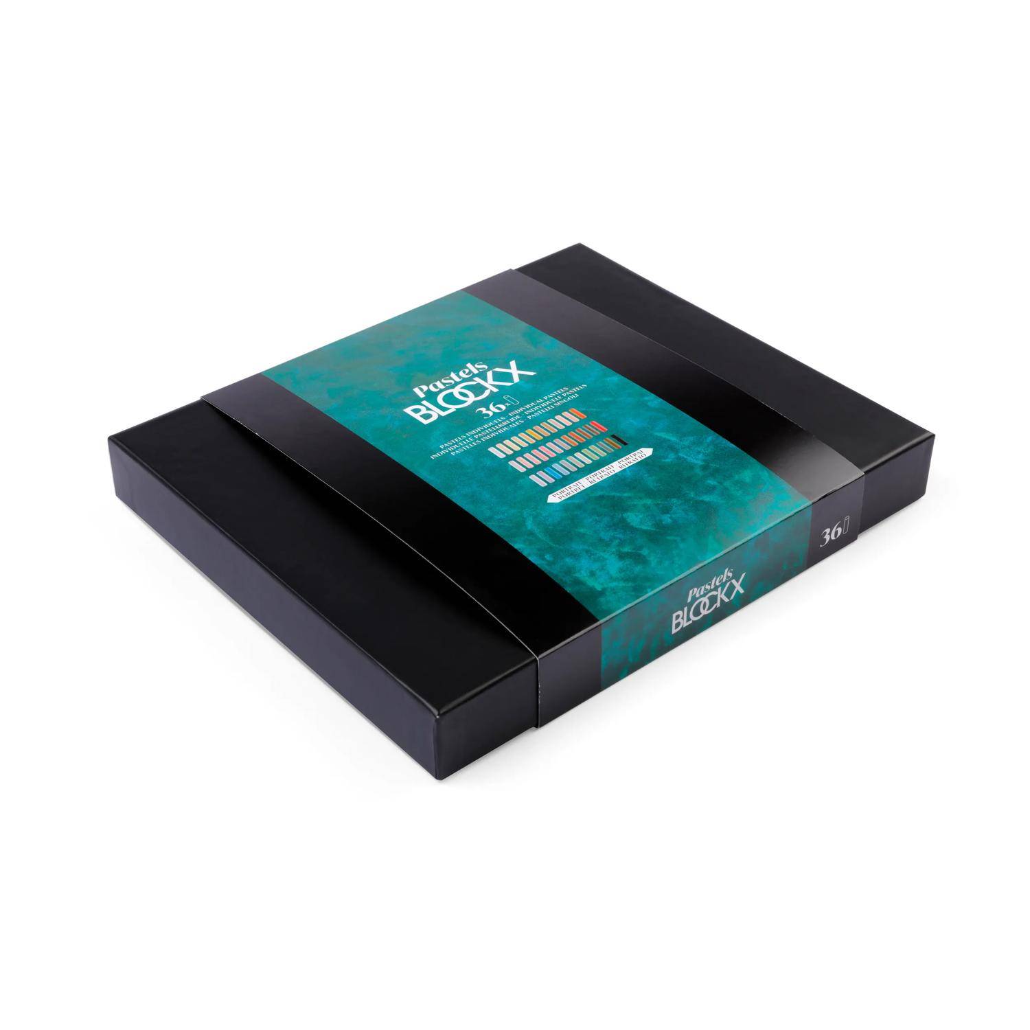 Blockx Holzbox mit 36 Pastellkreiden, 25x29 cm, Porträt Portrait 12936PBXC