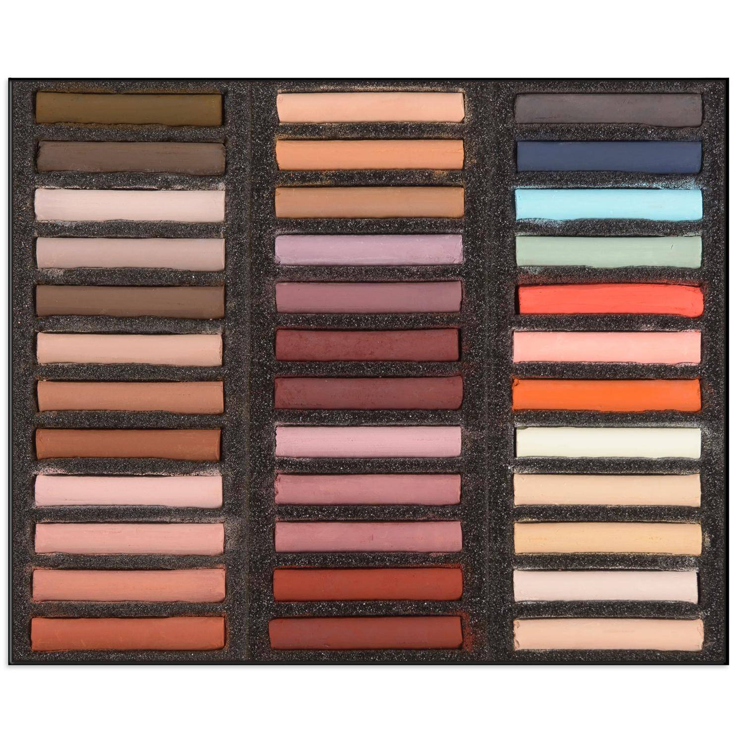 Blockx Holzbox mit 36 Pastellkreiden, 25x29 cm, Porträt Tiziana 12936PTIBXC